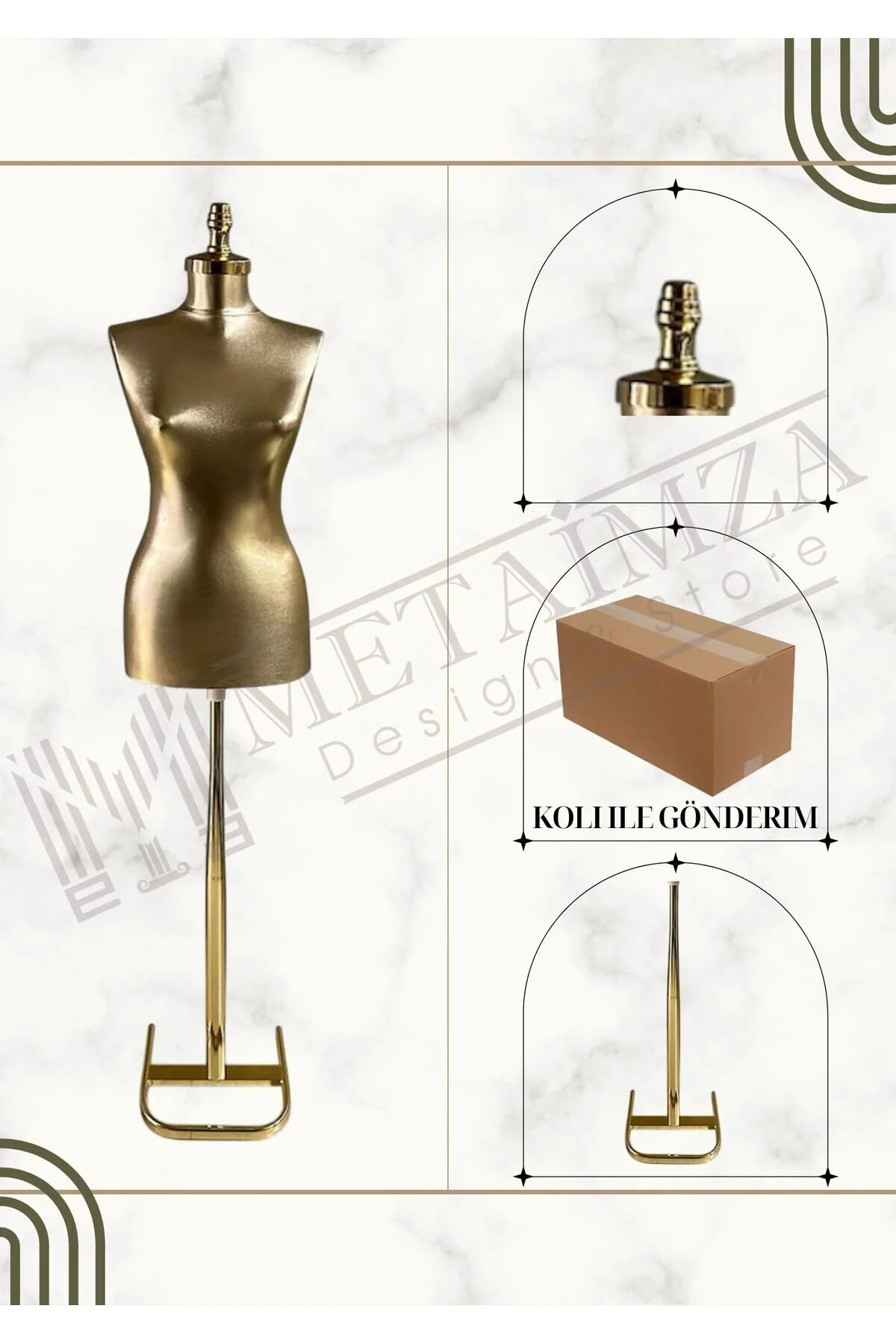 فیگور PLASTIC TAILOR GOLD U METAL TKM پارچه طلا Metaimza Design Store