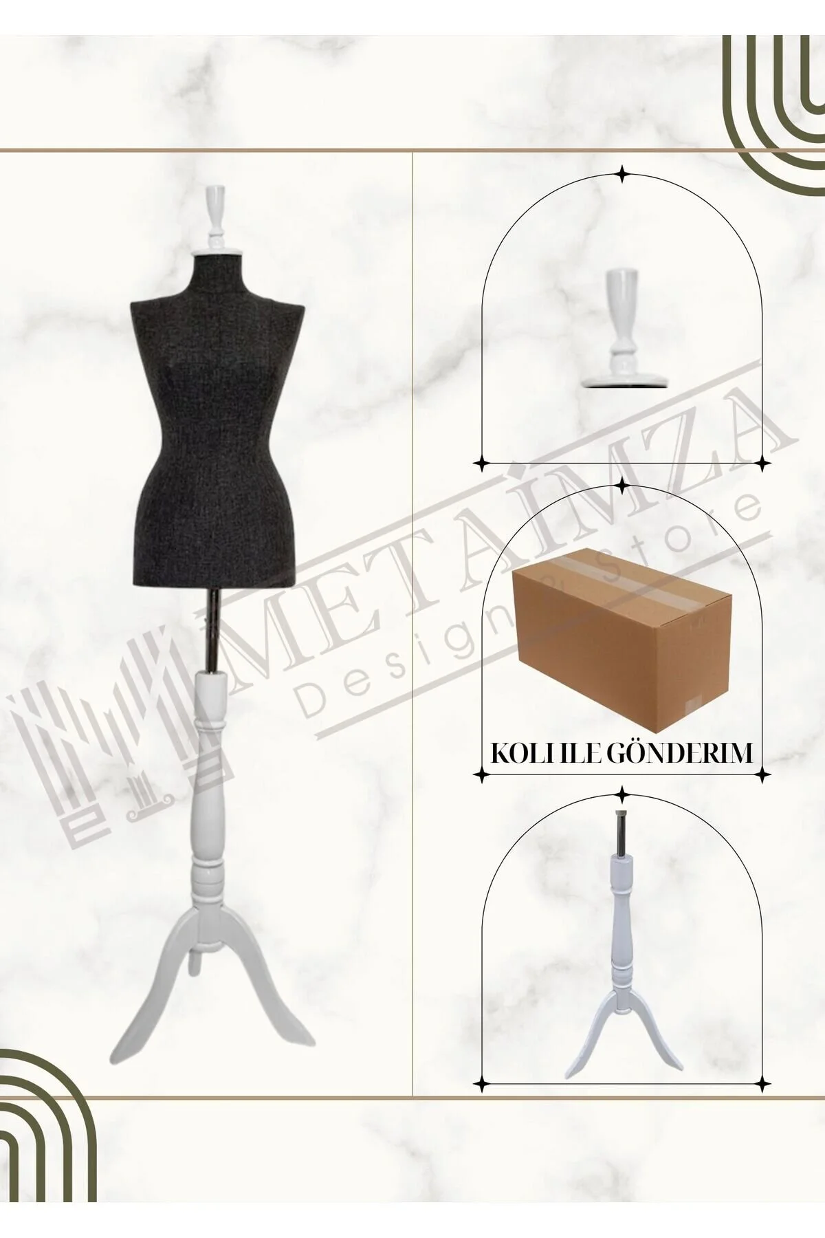 فیگور چنگال خیاط پلاستیکی بدون آستین TKM پارچه کتان Metaimza Design Store