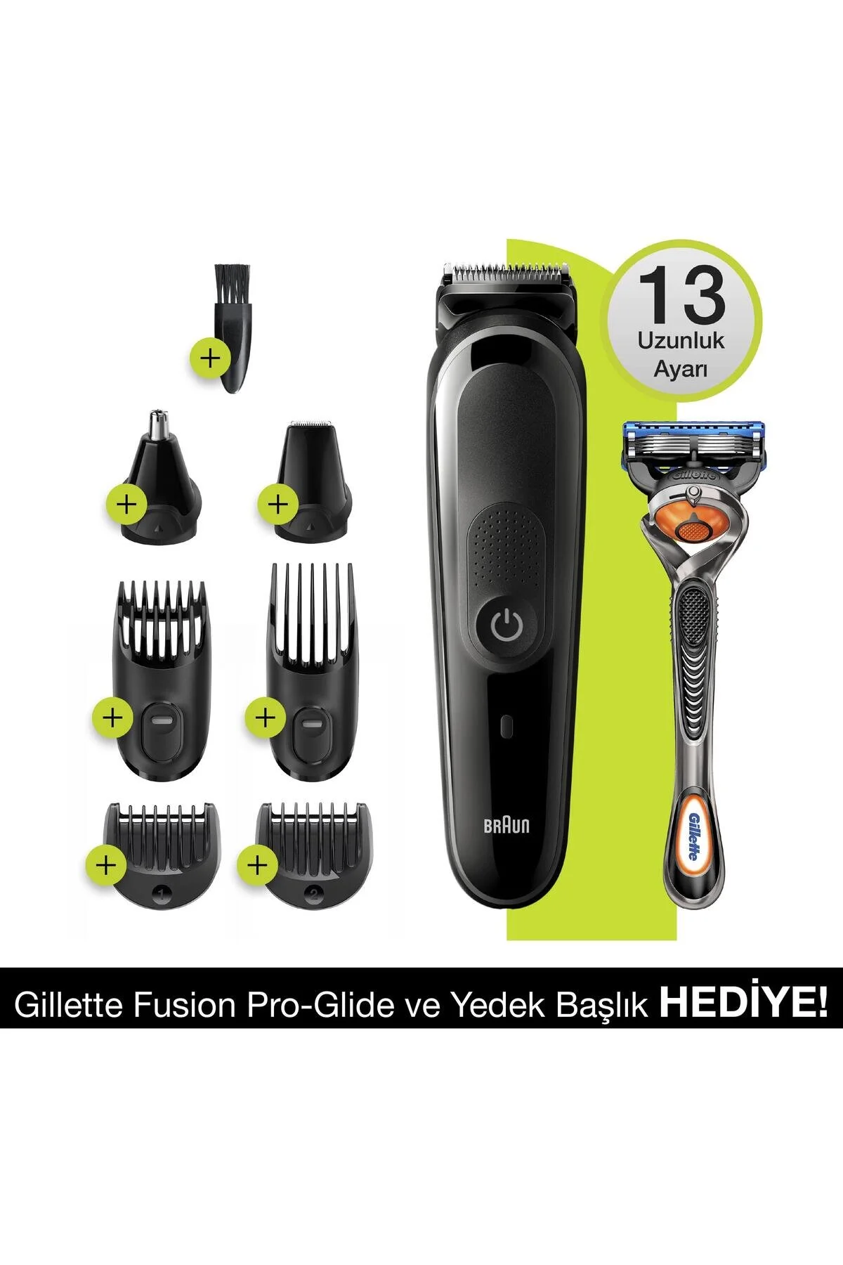 ماشین اصلاح MGK 5260 8 در 1 کیت چند نظافت شکل گیری + چاقوی ژیلت براون اورجینال Braun