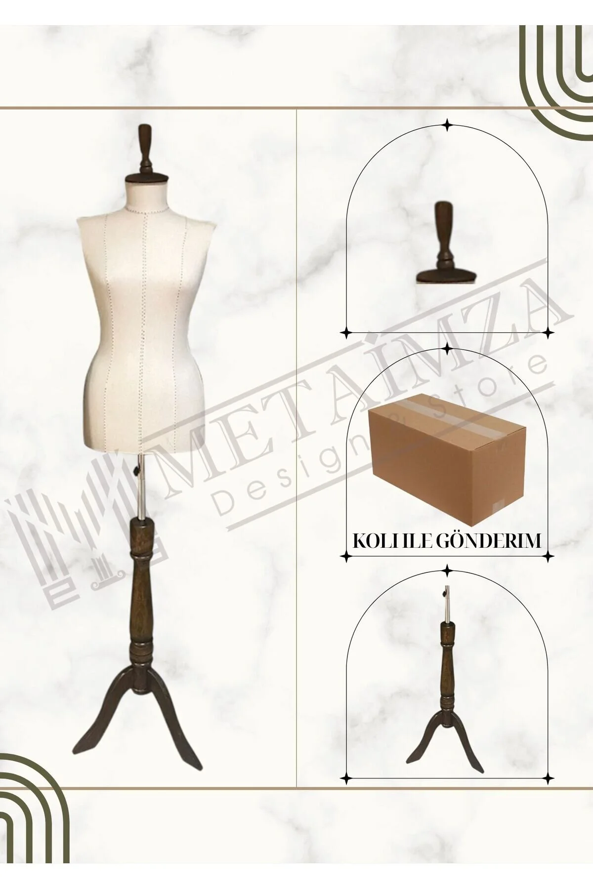 فیگور چنگال خیاط پلاستیکی بدون آستین TKM پارچه کتان Metaimza Design Store