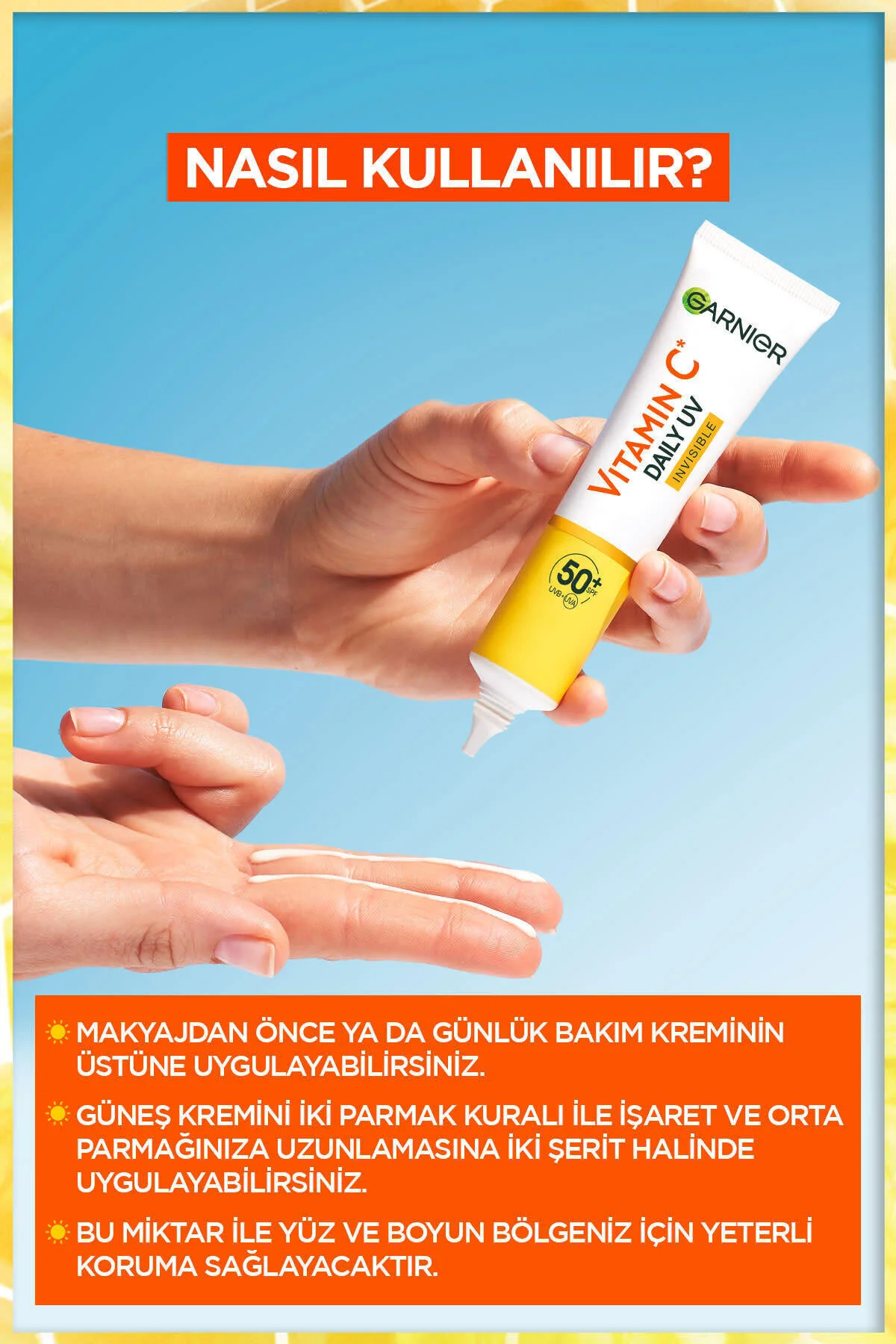 Garnier ضد آفتاب روزانه حفاظت شده از UV با بافت نامرئی حاوی ویتامین C SPF50 40 میلی لیتر
