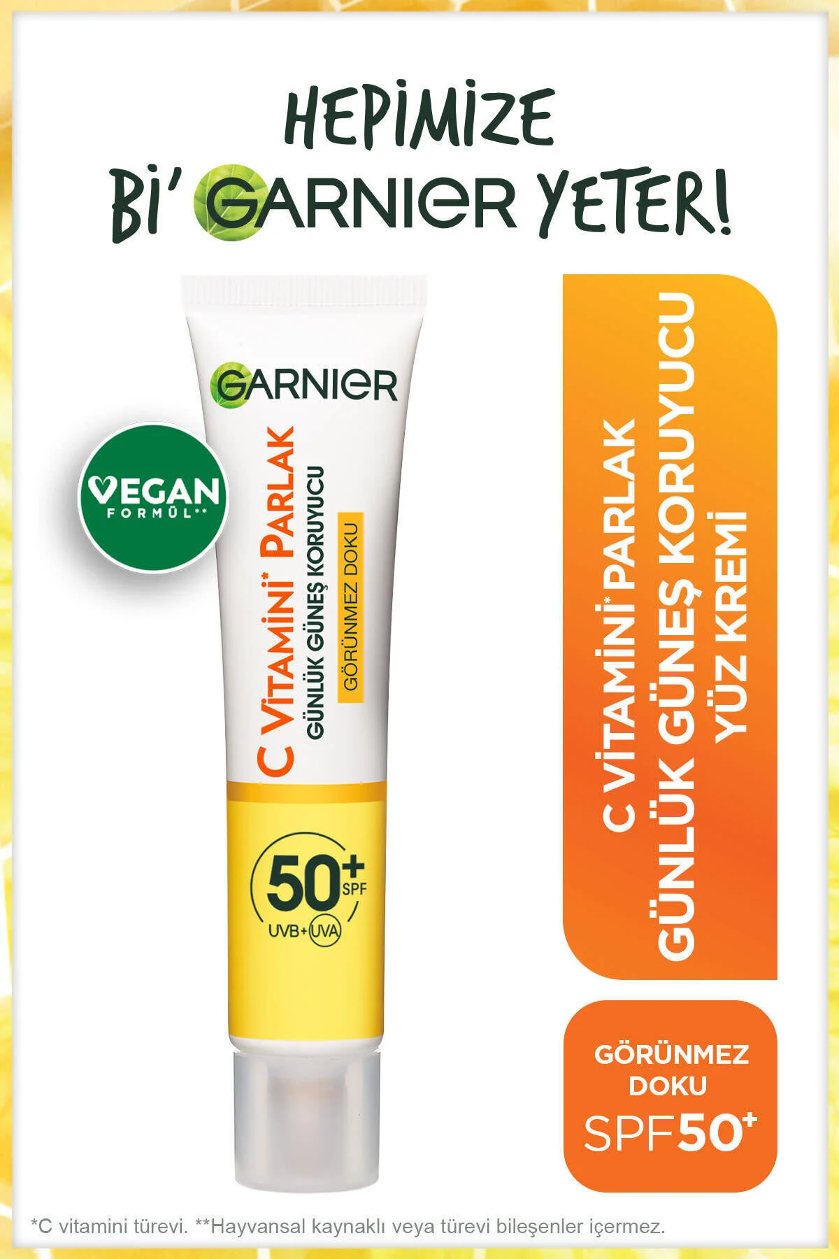 Garnier ضد آفتاب روزانه حفاظت شده از UV با بافت نامرئی حاوی ویتامین C SPF50 40 میلی لیتر