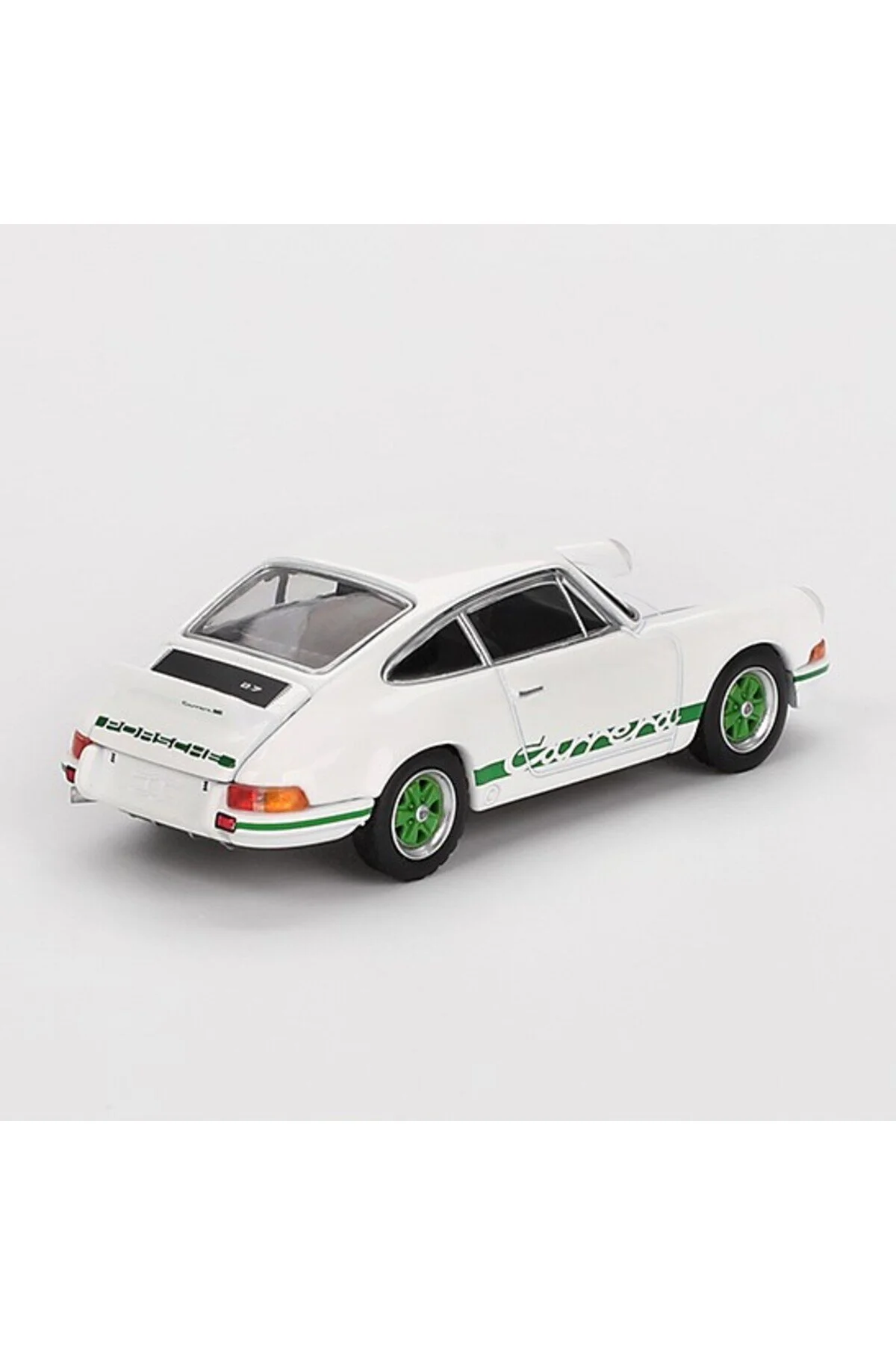 ماشین اسباب بازی 801 PORSCHE 911 CARRERA RS 2.7 GRAND PRIX WHITE WITH GREEN LIVERY بسته تاول mini gt