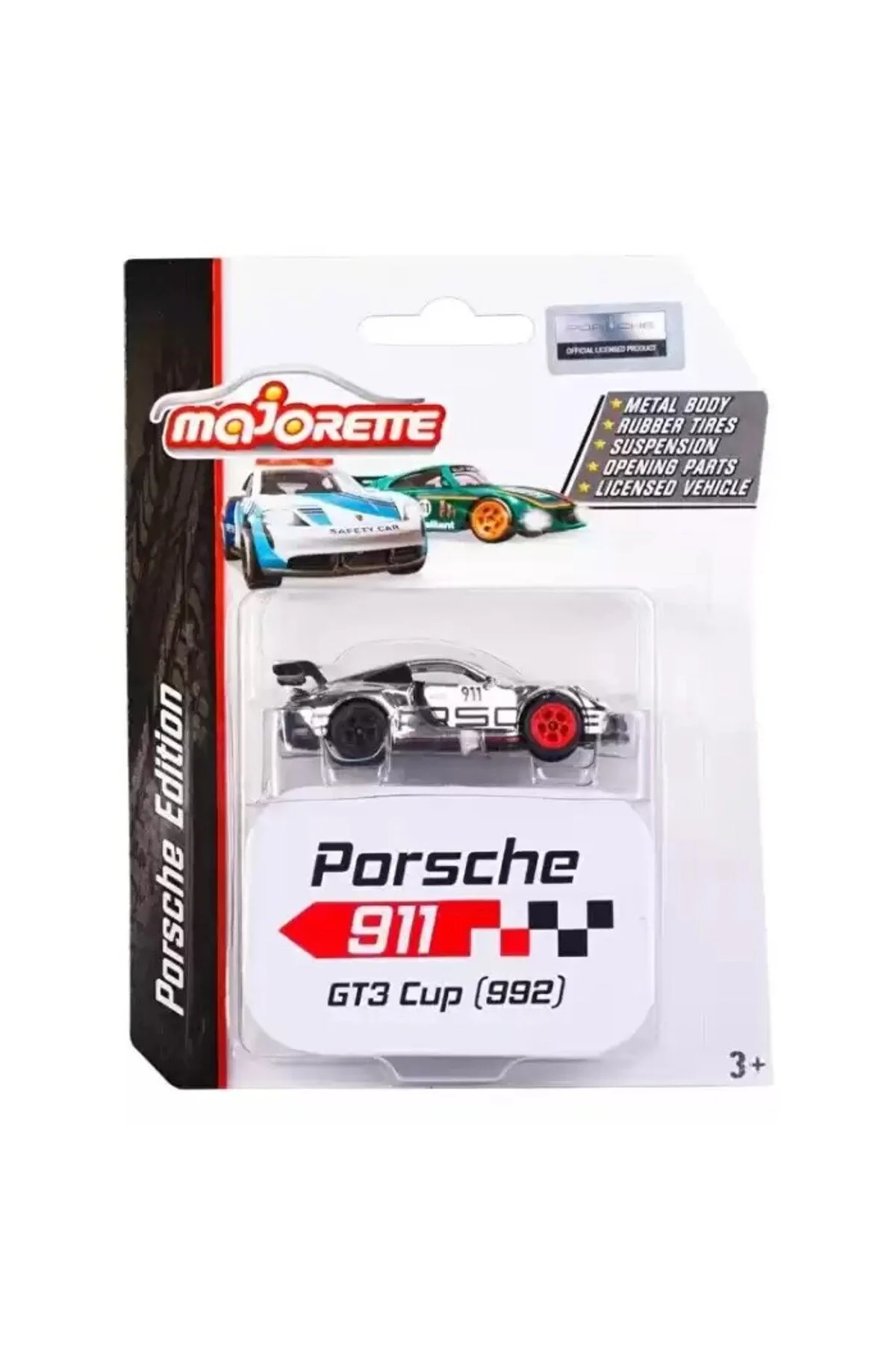 ماشین اسباب بازی 1 64 ابزارهای پریمیوم مقیاس با پورشه مضمون 212053161 4 فنجان 911 GT3 992 Majorette