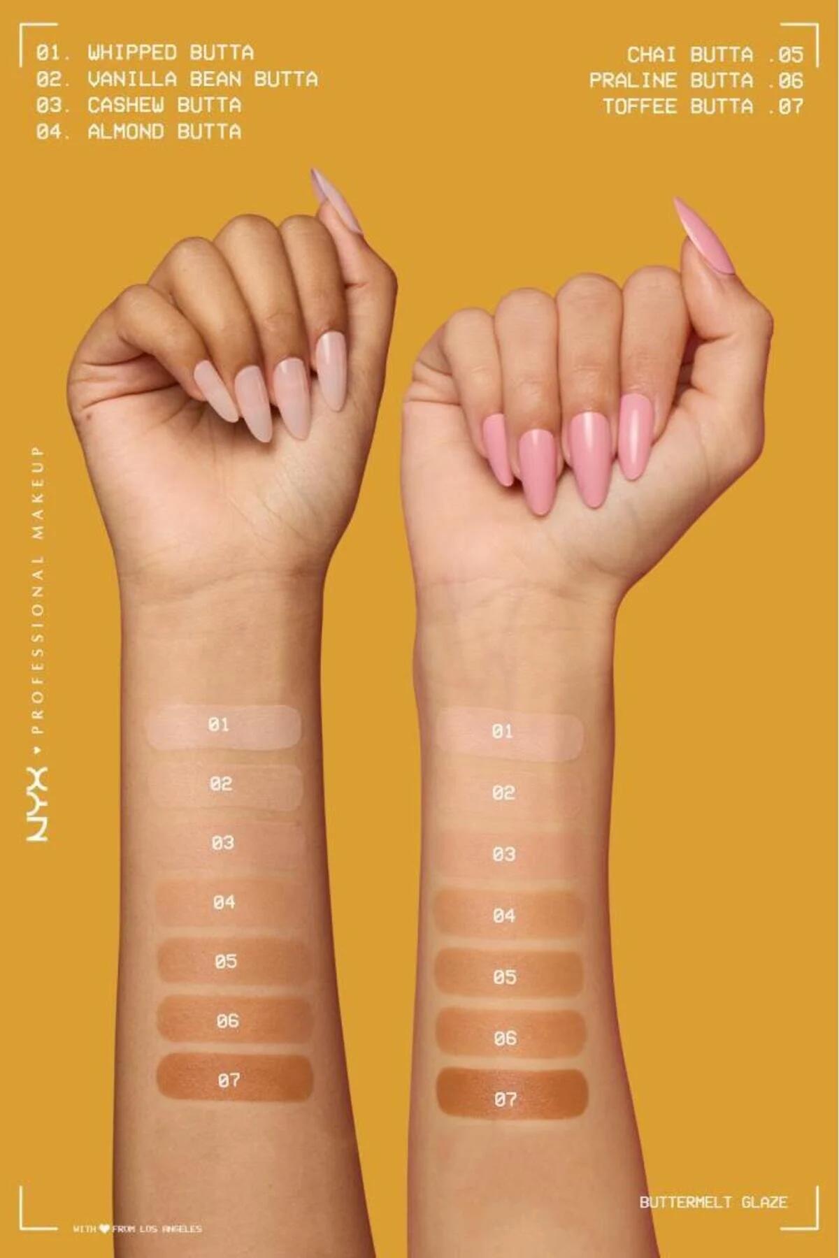 کرم بی و سی رنگ مرطوب کننده براق BUTTERMELT GLAZE 07 TOFFEE BUTTA NYX Professional Makeup