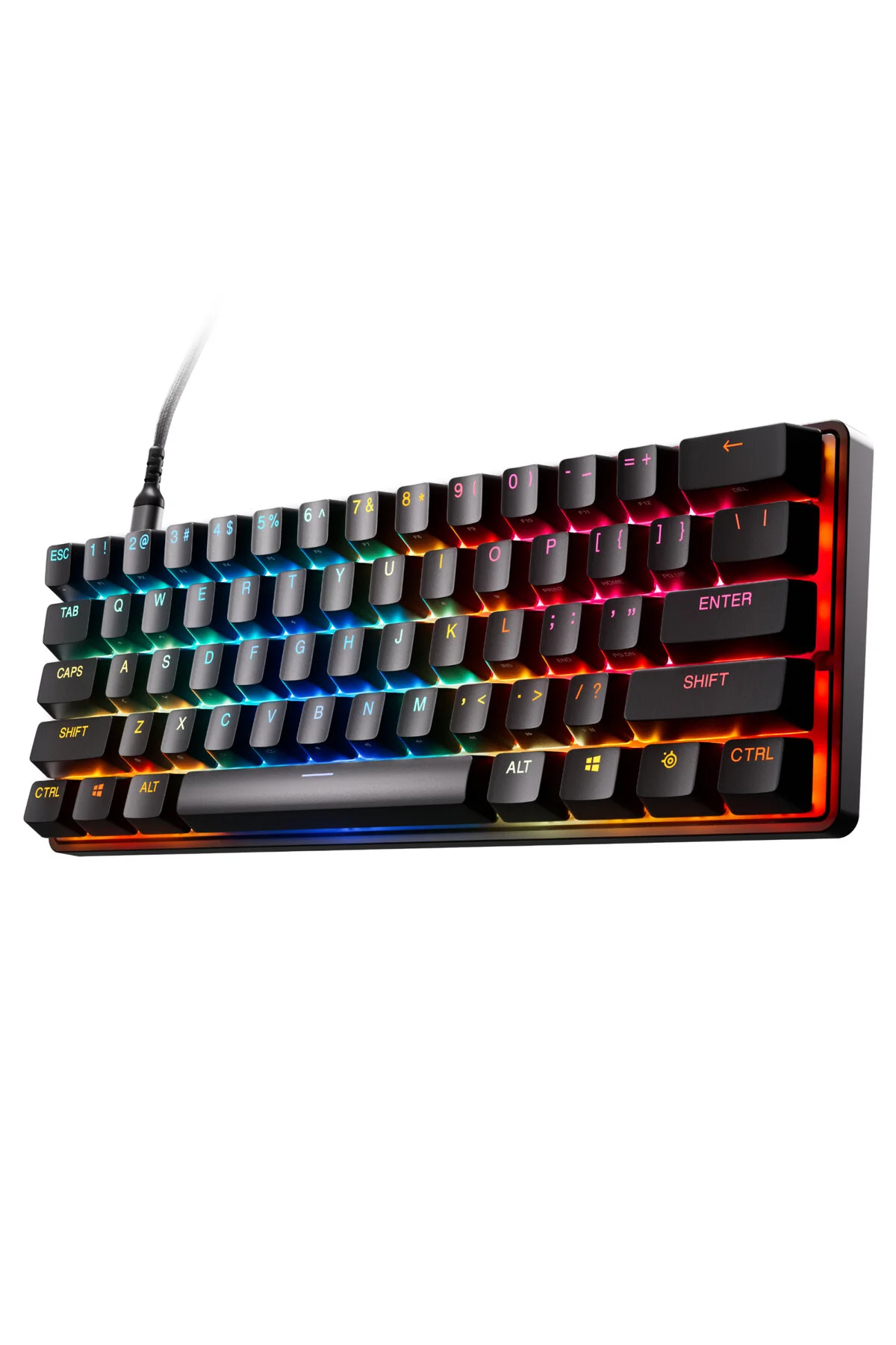 کیبورد مخصوص بازی APEX PRO MINI GENE 3 OMNIPOINT 3.0 HYPERMANYETIC SWITCH RGB صفحه کلید پخش کننده UK SteelSeries
