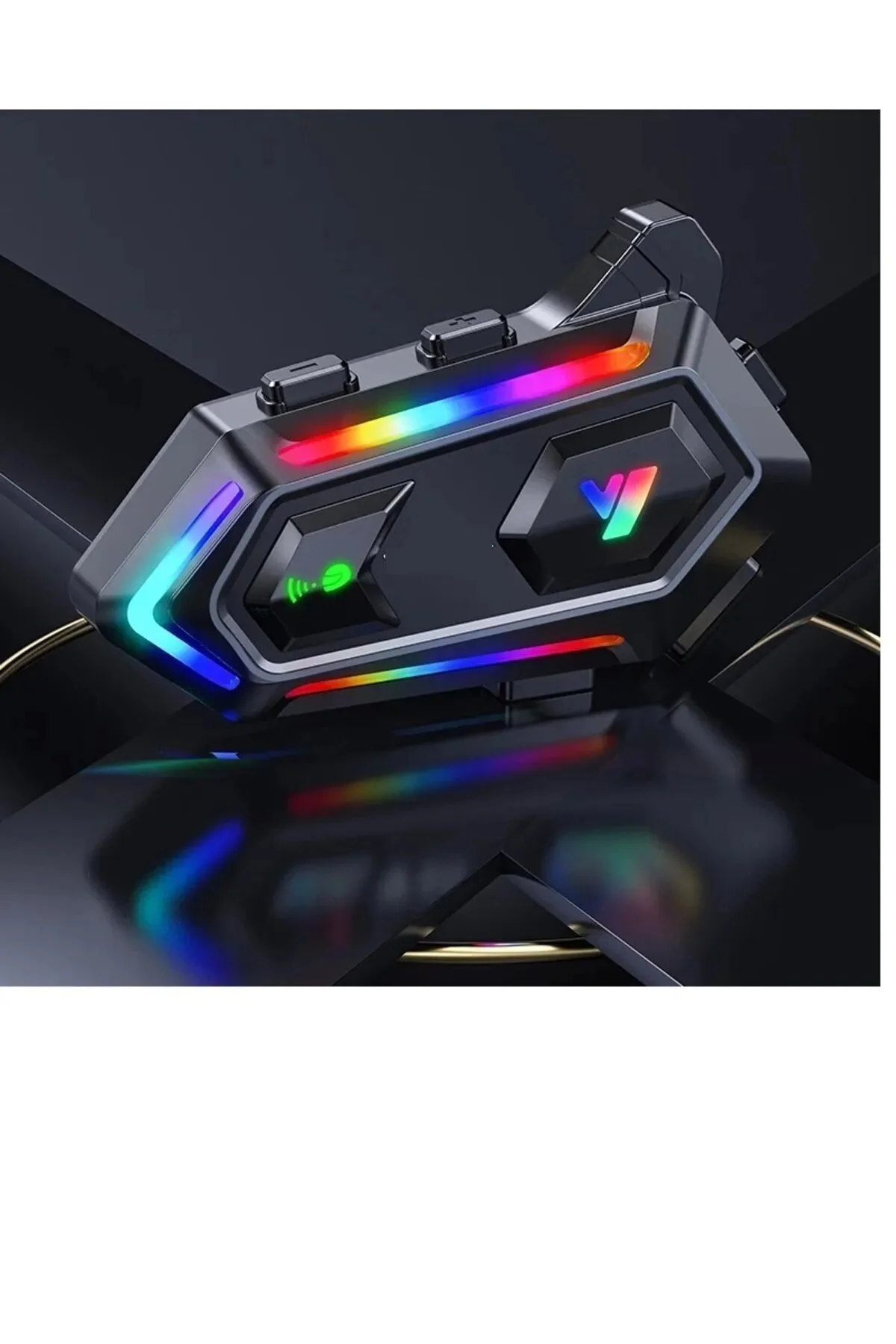 اینترکام V20 MAX MOTORCYCLE BLUETOOTH 5.3 HELMET INTERCOM 2 تطبیق و روشنایی رنگ RGB Zoli