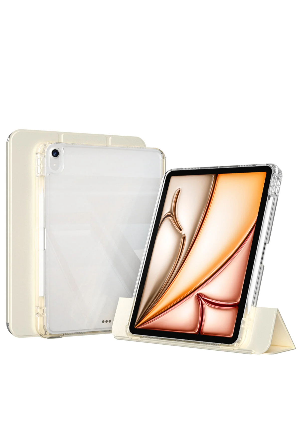 کاور تبلت قاب کشویی ZORE مدل IPAD AIR 11 M3 با کیسه هوای جداشدنی مغناطیسی طلایی CONSTRAİN