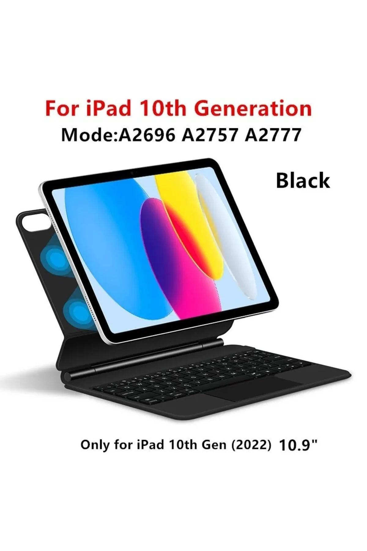 کاور تبلت اپل آی‌پد نسل یازدهم A16 11 اینچی دهم کیبورد 10.9 MAGIC KEYBOARD TOUCHPAD ILLUMINATED UnDePlus
