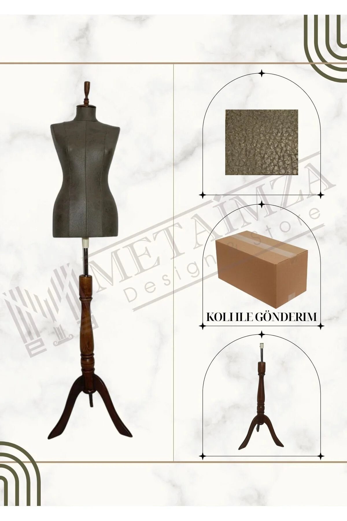 فیگور پای چنگال خیاط پلاستیکی TKM بدون آستین پارچه چرم توکیو Metaimza Design Store