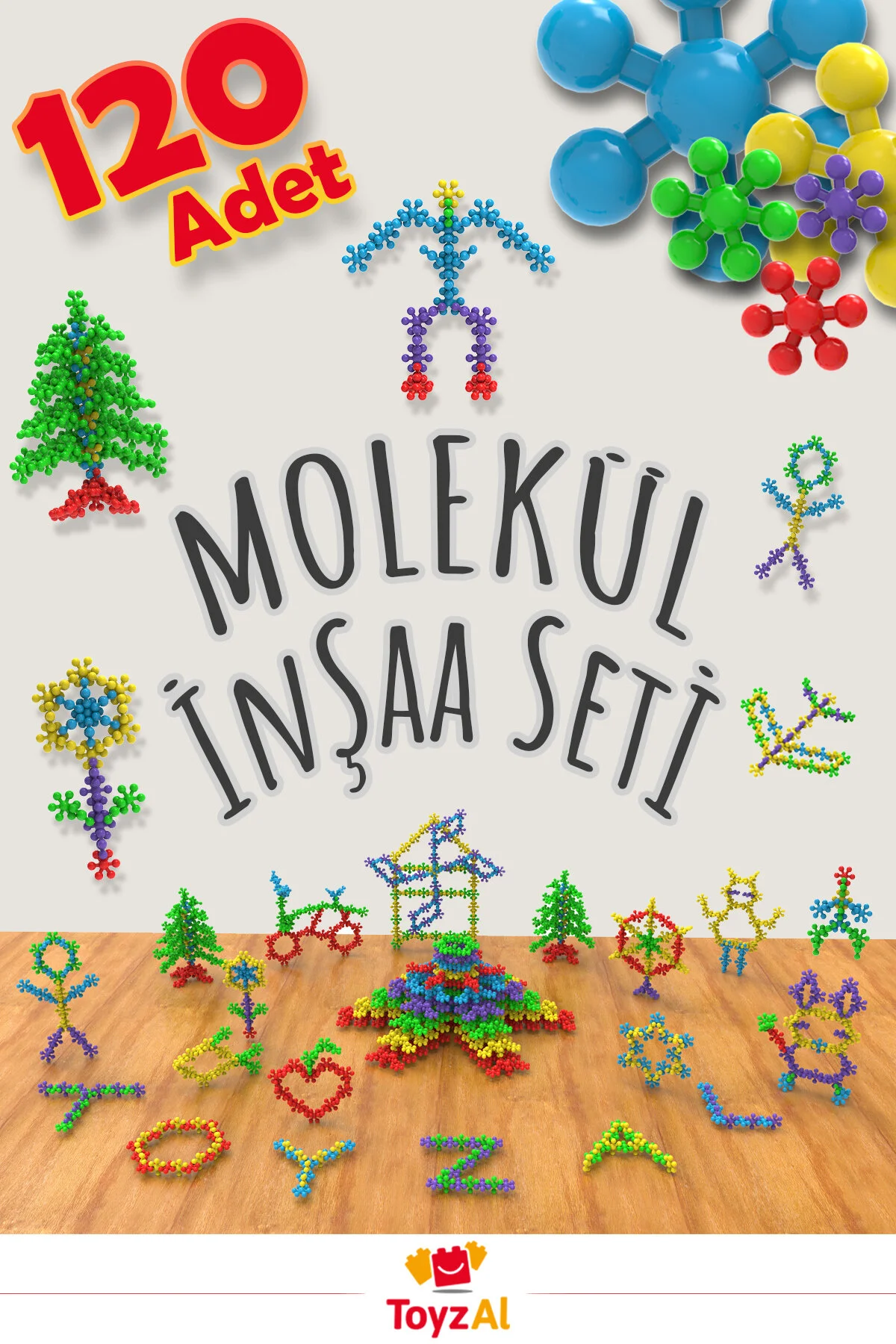 لگو و اسباب بازی های ساخت محور اتصال STEM سازگار با LEGO MOLECULE 120 PIECE – ست ساختمان سه بعدی آموزشی برای سنین 3 سال به بالا از ترکیه Toyzal