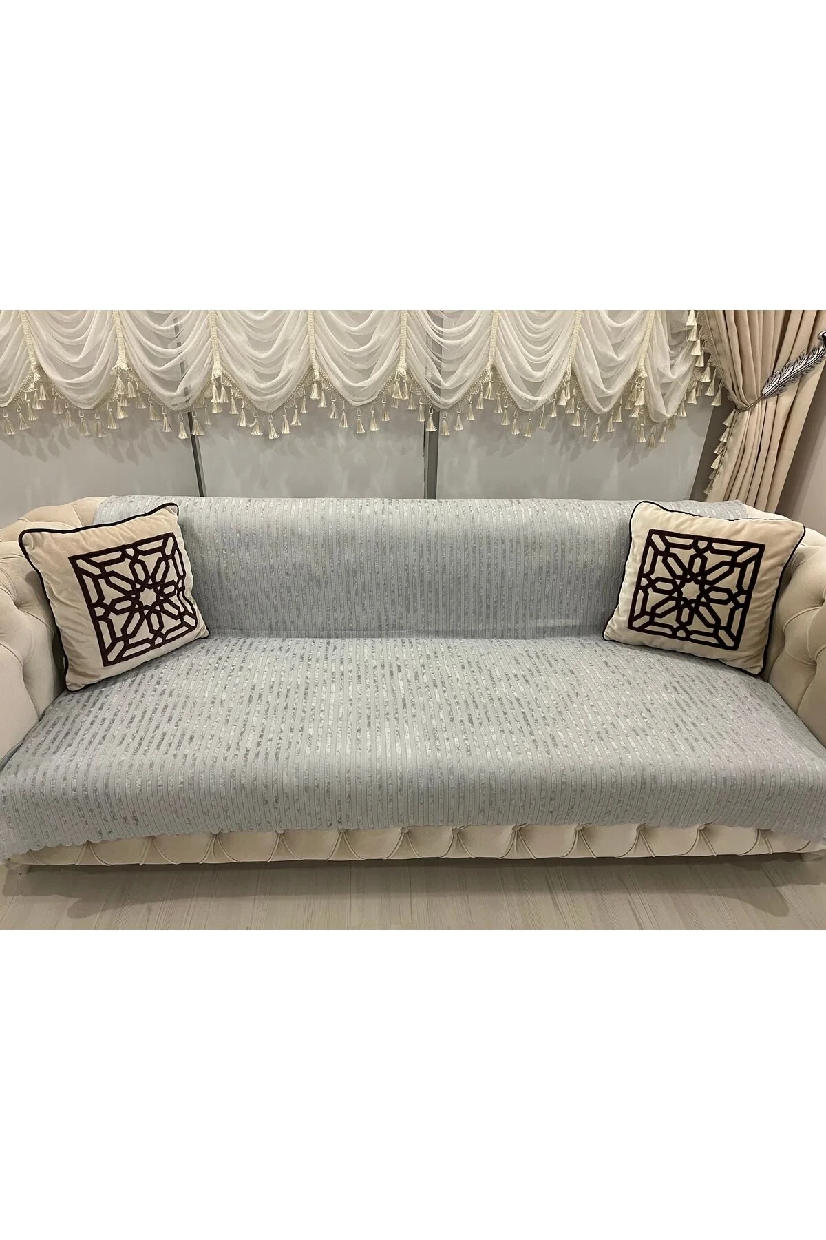 روکش مبل الگوی صندلی تختخواب مخملی BAMBOO STRIPED Göksal Suvari
