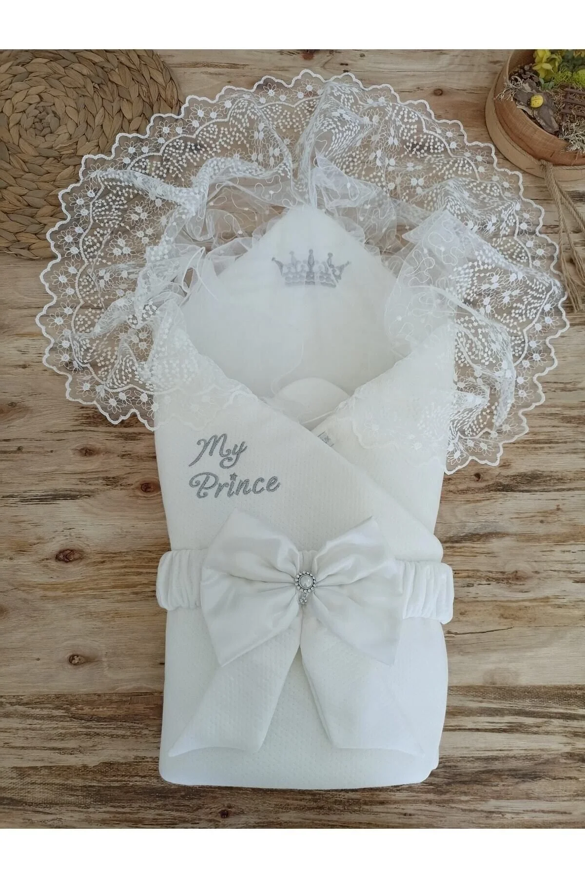 پتوی نوزاد و کودک پسرانه بچگانه ECRU BABY LACE 100 ٪ هدیه پنبه Tomuycuk