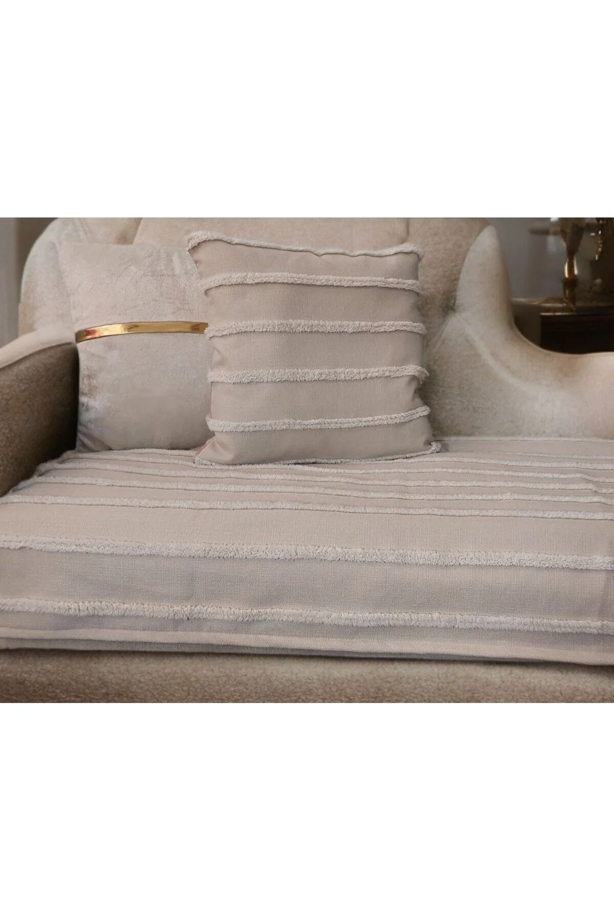 روکش مبل صندلی کرم مخفی طراحی ساختمان LETE مکان اندازه گیری منطقه 80 190 سانتی متر 1 قطعه baladı home ev tekstil home collection