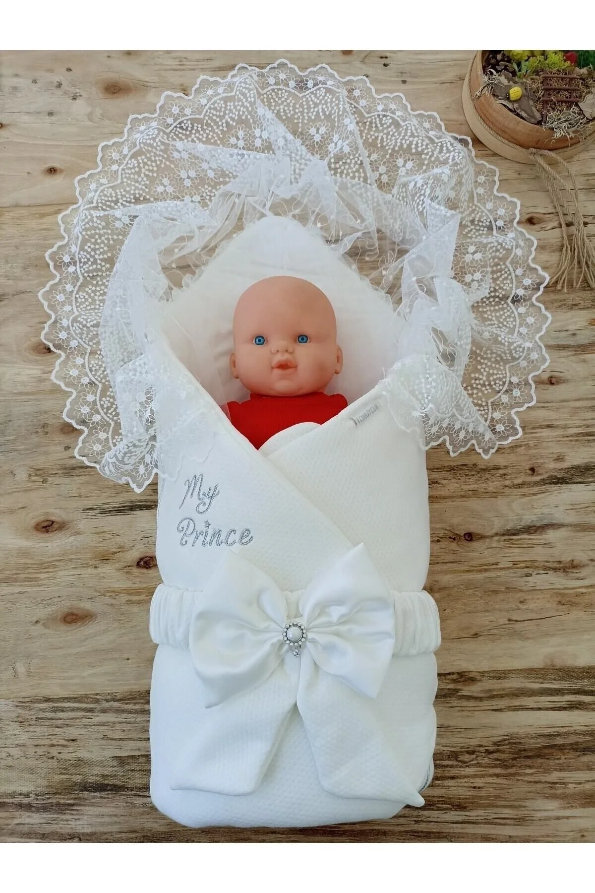 پتوی نوزاد و کودک پسرانه دخترانه بچگانه توری مخصوص تاج گذاری BABY OUT Tomuycuk