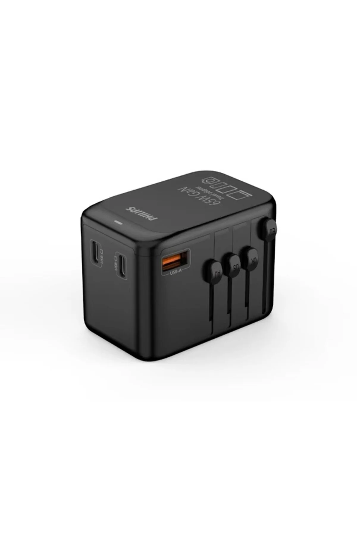 شارژر CHP9000BK 62 65W 2XUSB C 1XUSB A UNIVERSAL GAN سیاه فیلیپس Philips
