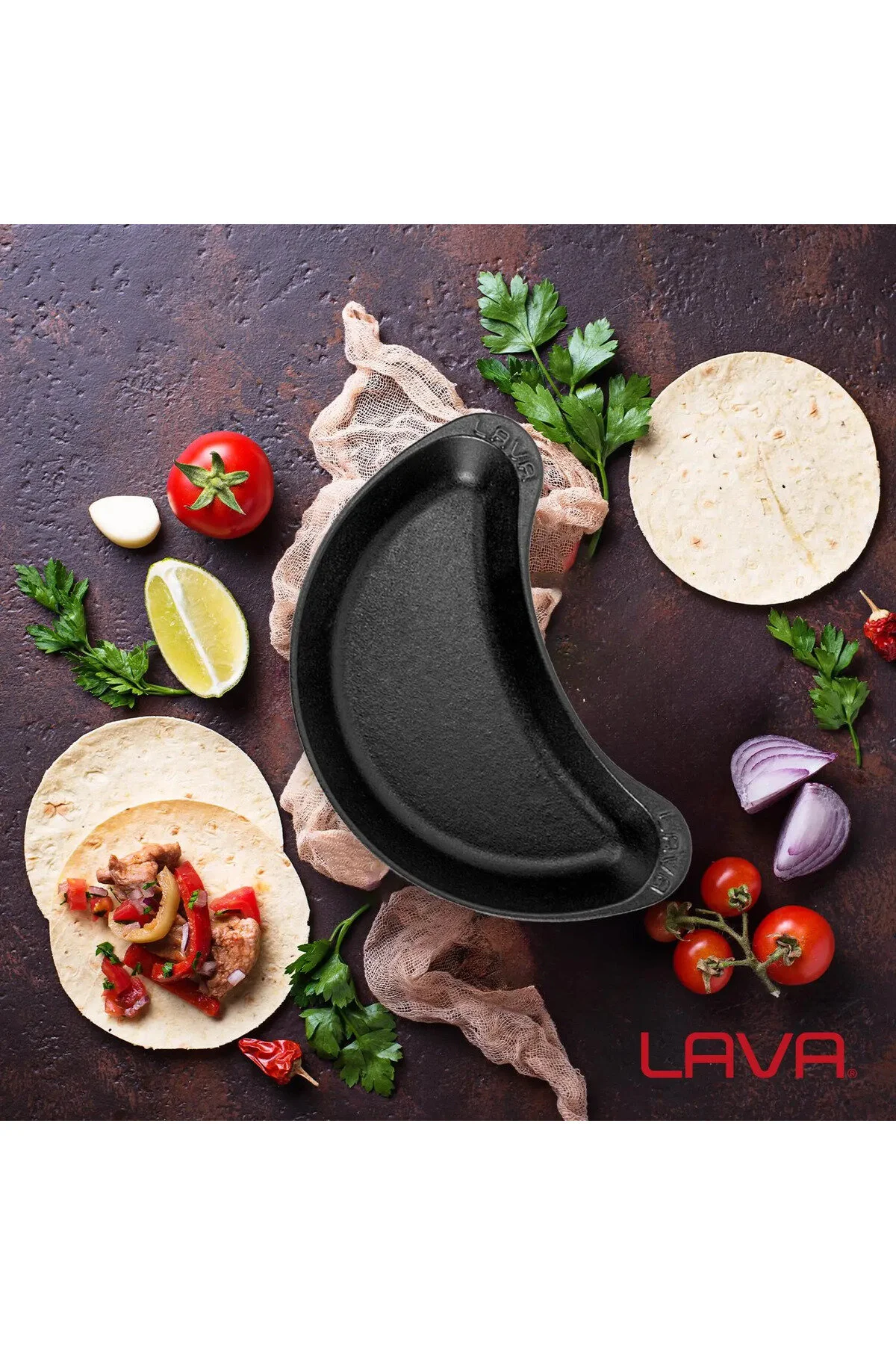 بشقاب FAJITA PLATE کلیه مات سیاه 10 20 سانتی متر Lava