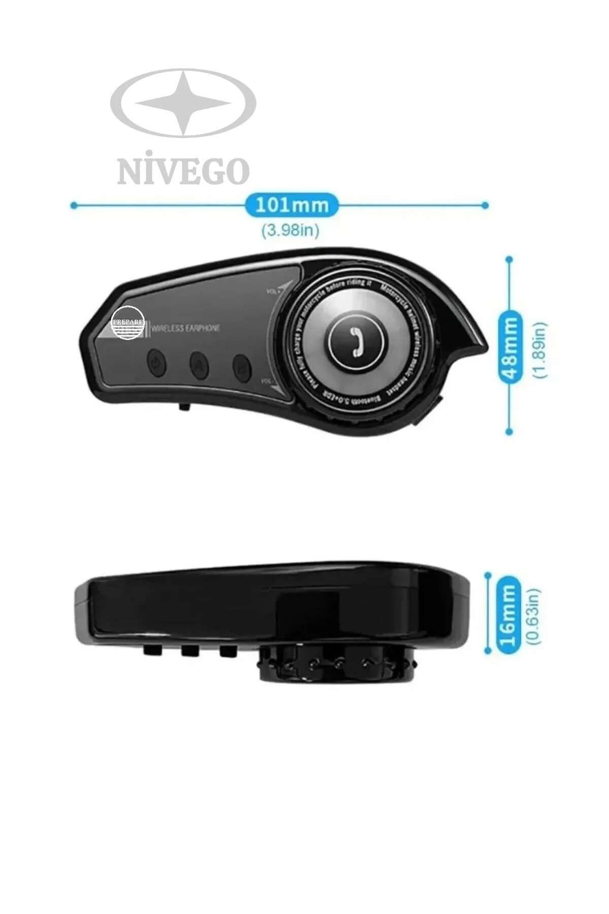 اینترکام BT35 بلوتوث 5.0 هدست بی سیم INTERCOM هدفون کلاه ایمنی موتور سیکلت Nivego