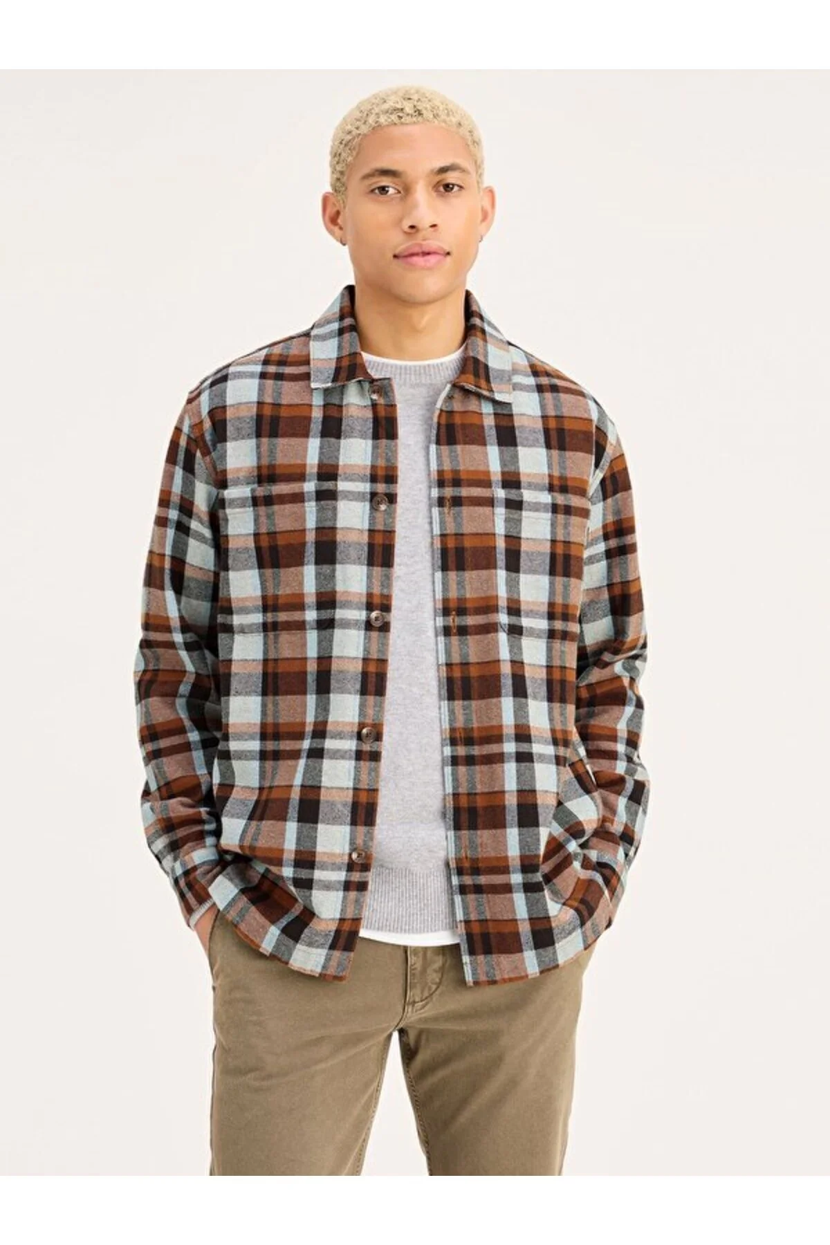 پیراهن / بلوز دکمه دار چند رنگ مردانه ژاکت آرام لیوایز اورجینال Dockers