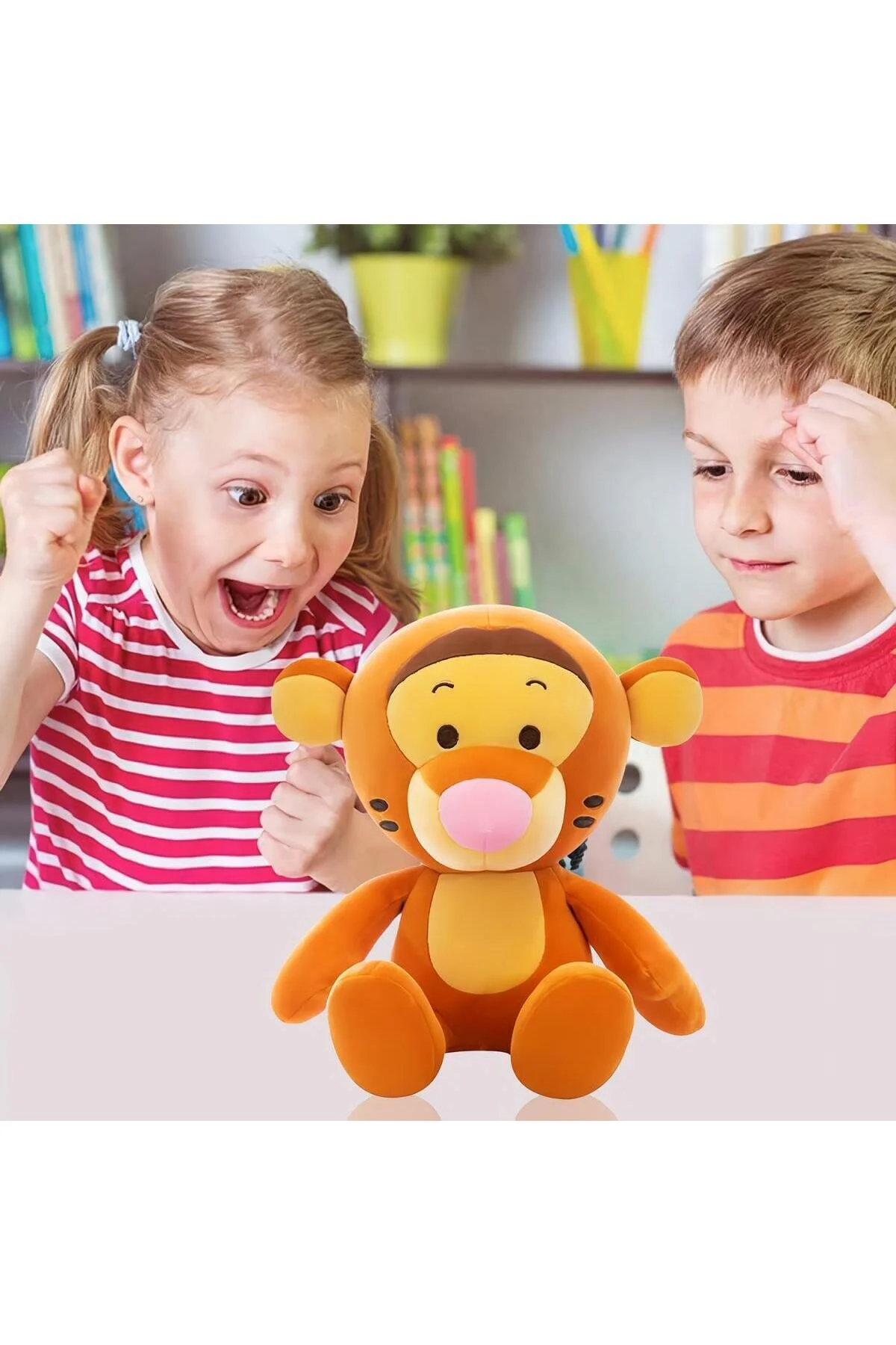 اسباب بازی های پشمی پارچه وارداتی WINNIE THE POOH TIGER انیمه فیگور مخمل دار SLEEPING & PLAYMATE 50 سانتی متر. e-life shop