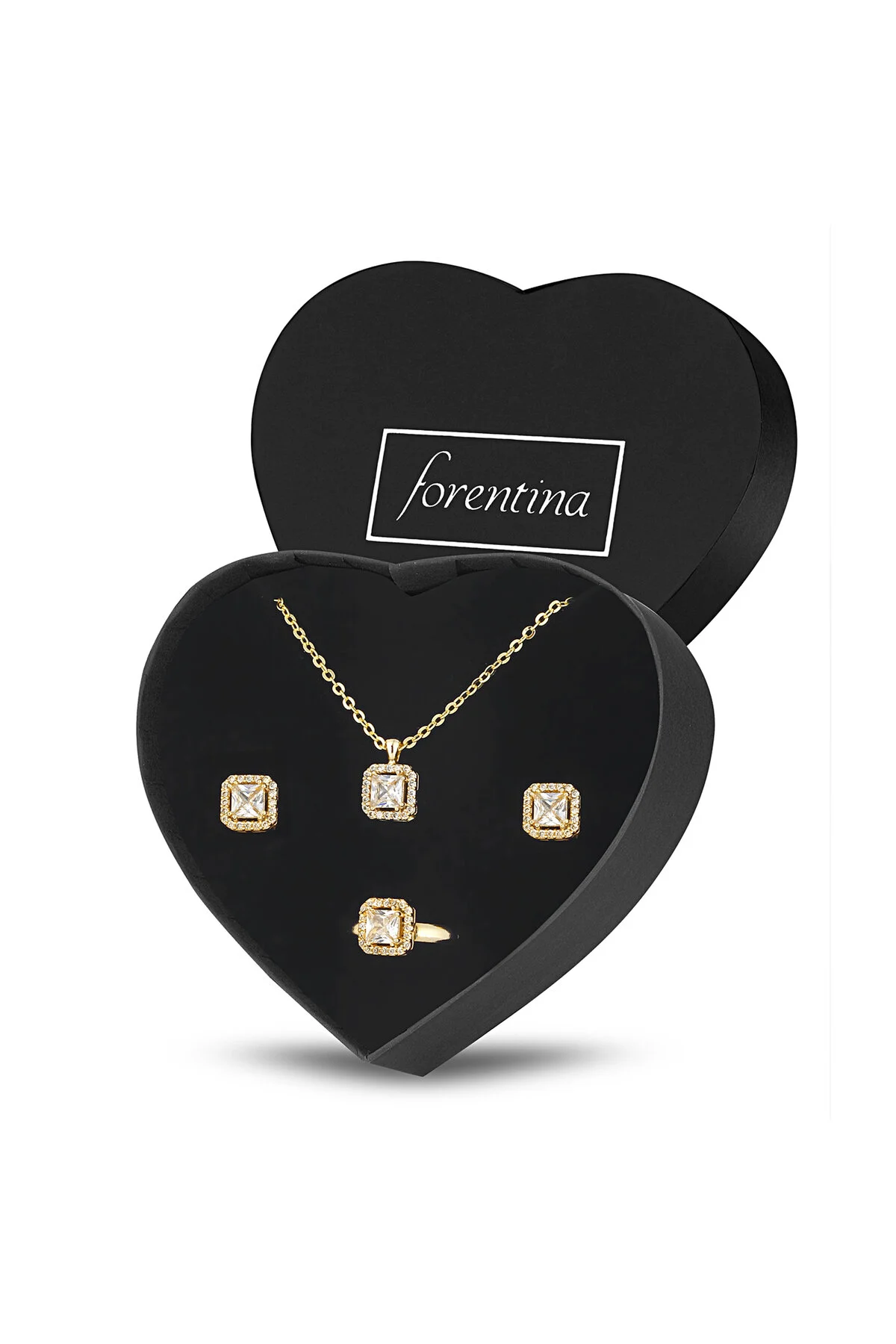 هدیه مفهومی قرمز گوشواره های گردنبند باگت با آب اندود طلای RING مجموعه Forentina
