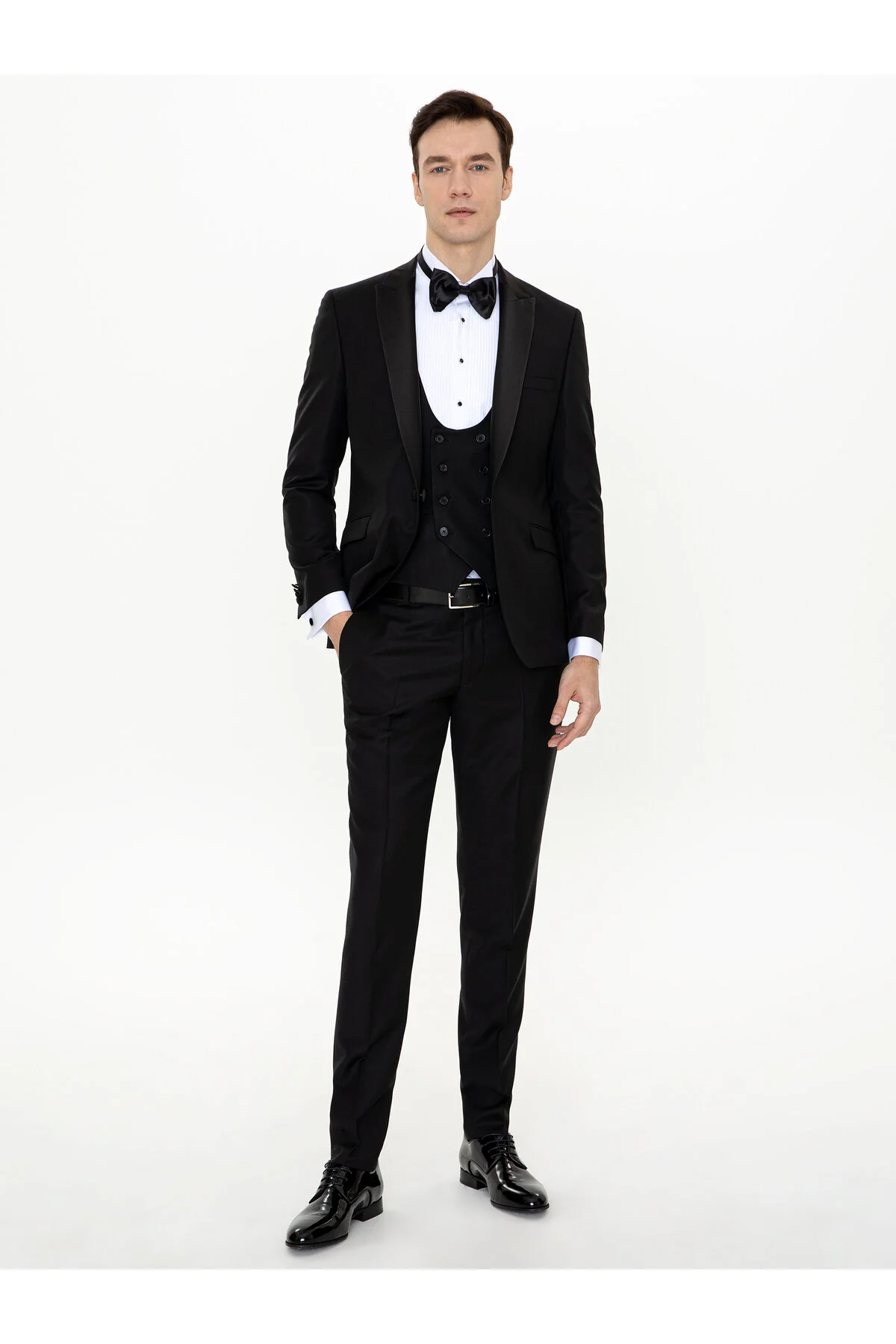 اسموکینگ سیاه سابق جلیقه تناسب باریک با نظافت TUXEDO 50250819 VR046 کاشارل Cacharel
