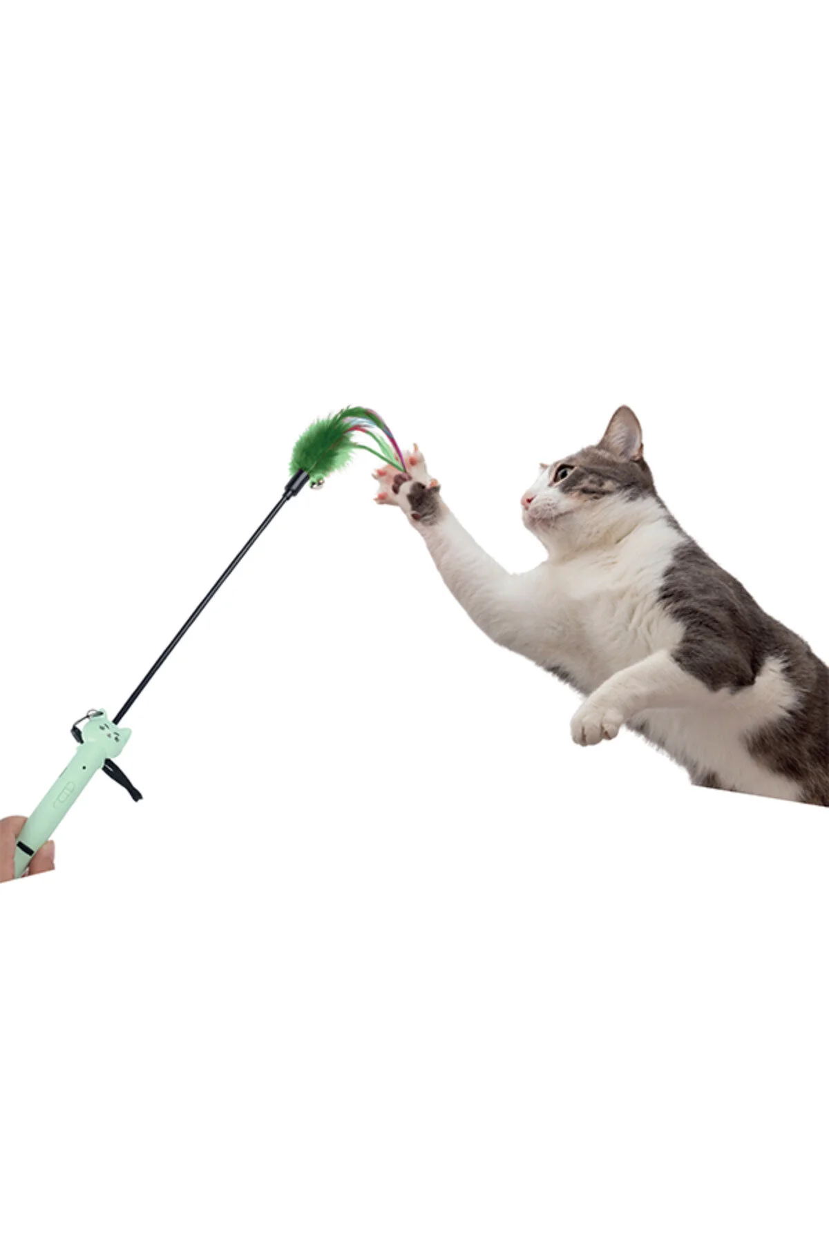 اسباب بازی گربه قابل شارژ با 5 حالت لیزر زنگ خزدار اشعه ماوراء بنفش و چراغ های LED Pet Love