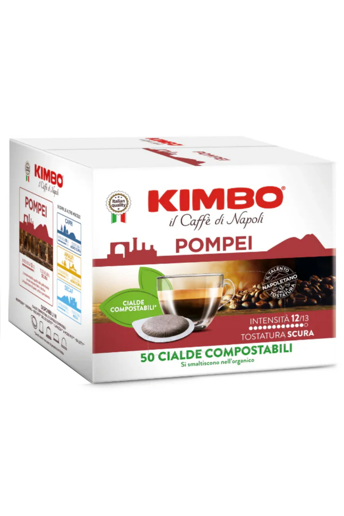 کپسول قهوه CIALDE POMPEI FLAT POD CAPSULE در جعبه 50 Kimbo