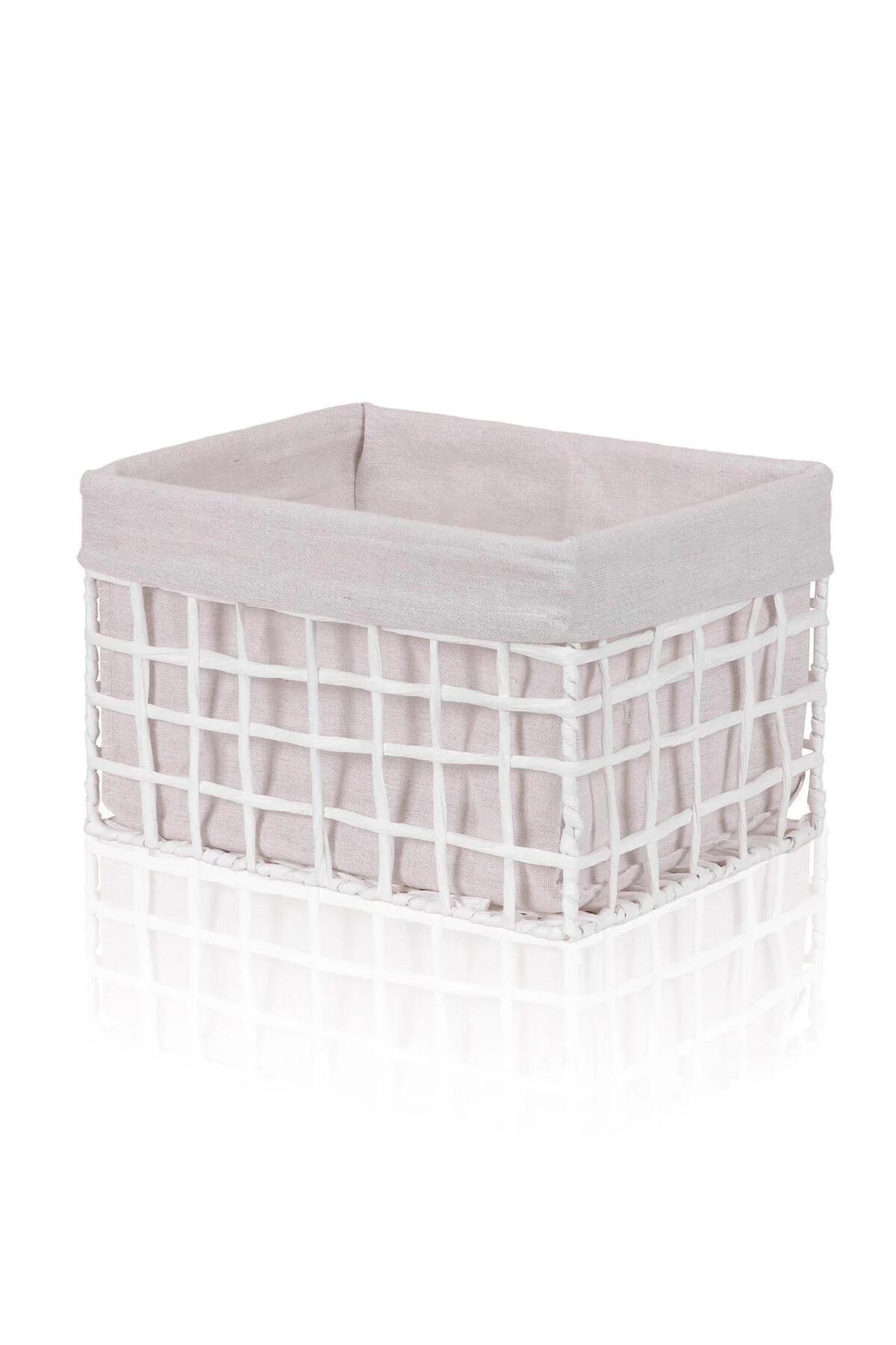 سبد BRAID BATURE ORGANIZER BASKET سفید 30X22X19 CM SPT0087 The Mia
