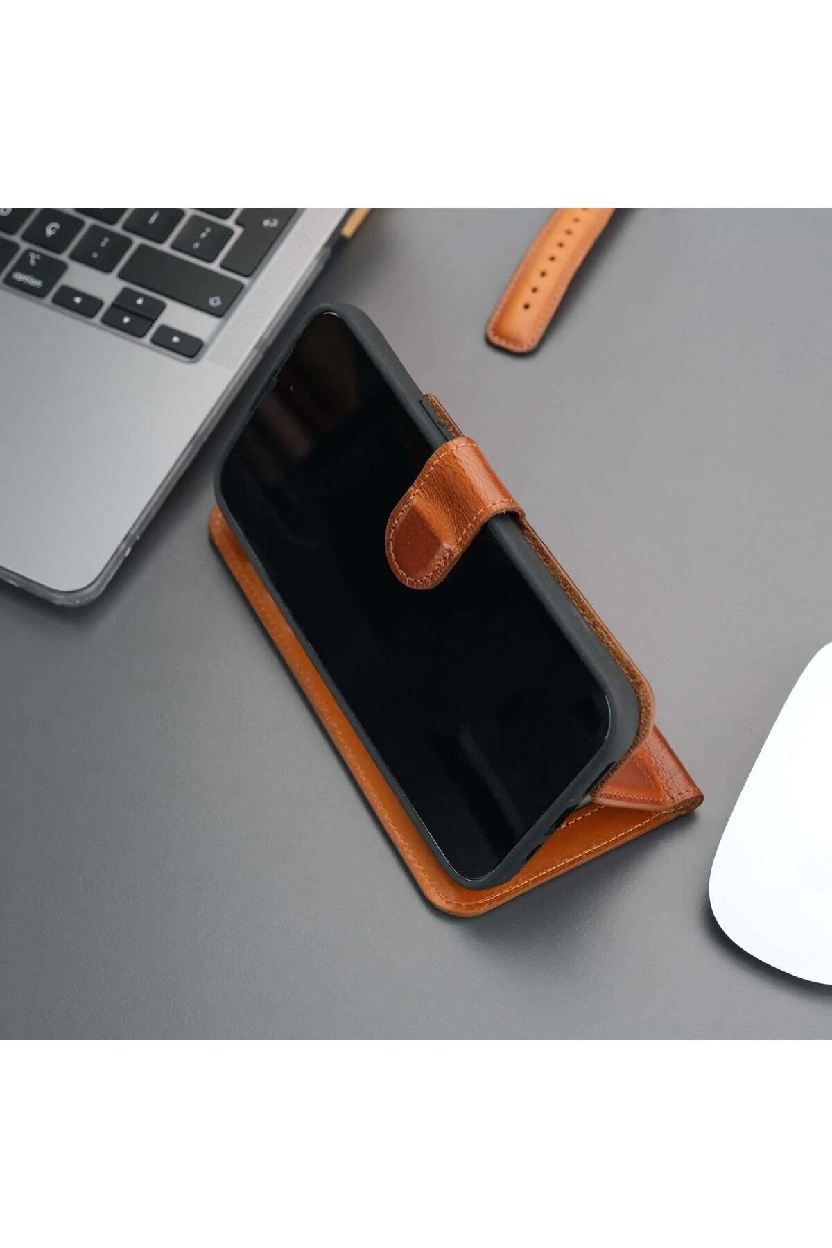 کاور و قاب گوشی چرم اصل سازگار CASPER IPHONE 13 جداشدنی مغناطیسی روستیک برنزه TORONATA
