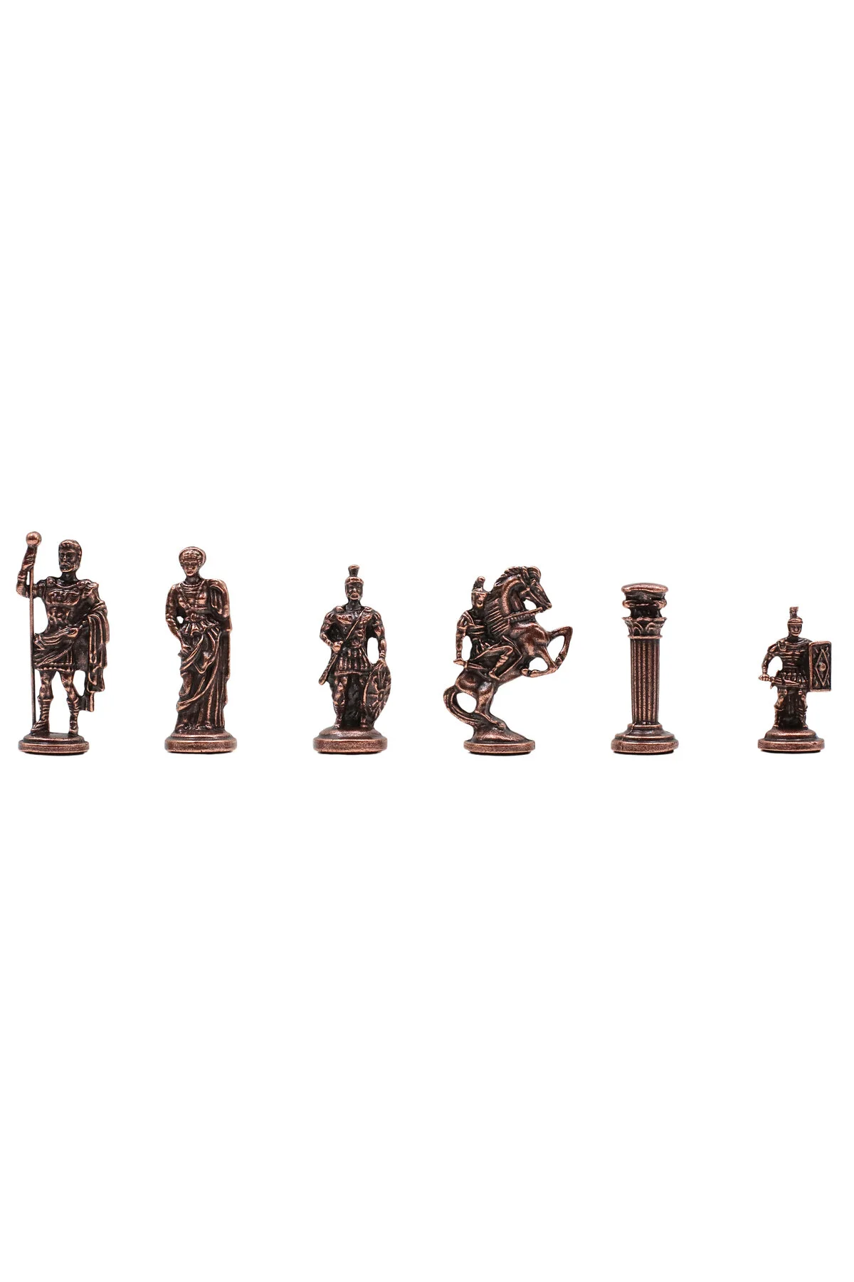 شطرنج 37 سانتی متر گردوی الگوی برنز باستانی رومی SQUARE SHIELD شکل مجموعه ست هدیه تزئینی Cooper Chess