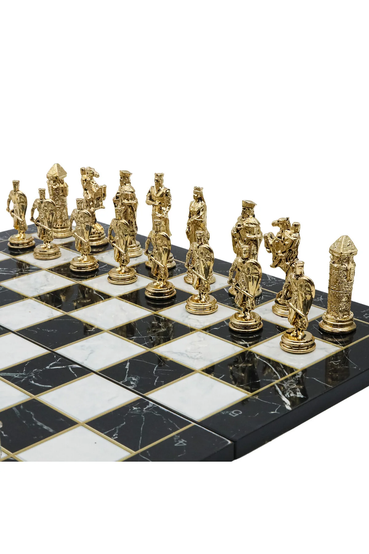 شطرنج 44 سانتی متر سنگ مرمر الگوی طلایی امپراتوری عثمانی صلیبی Cooper Chess