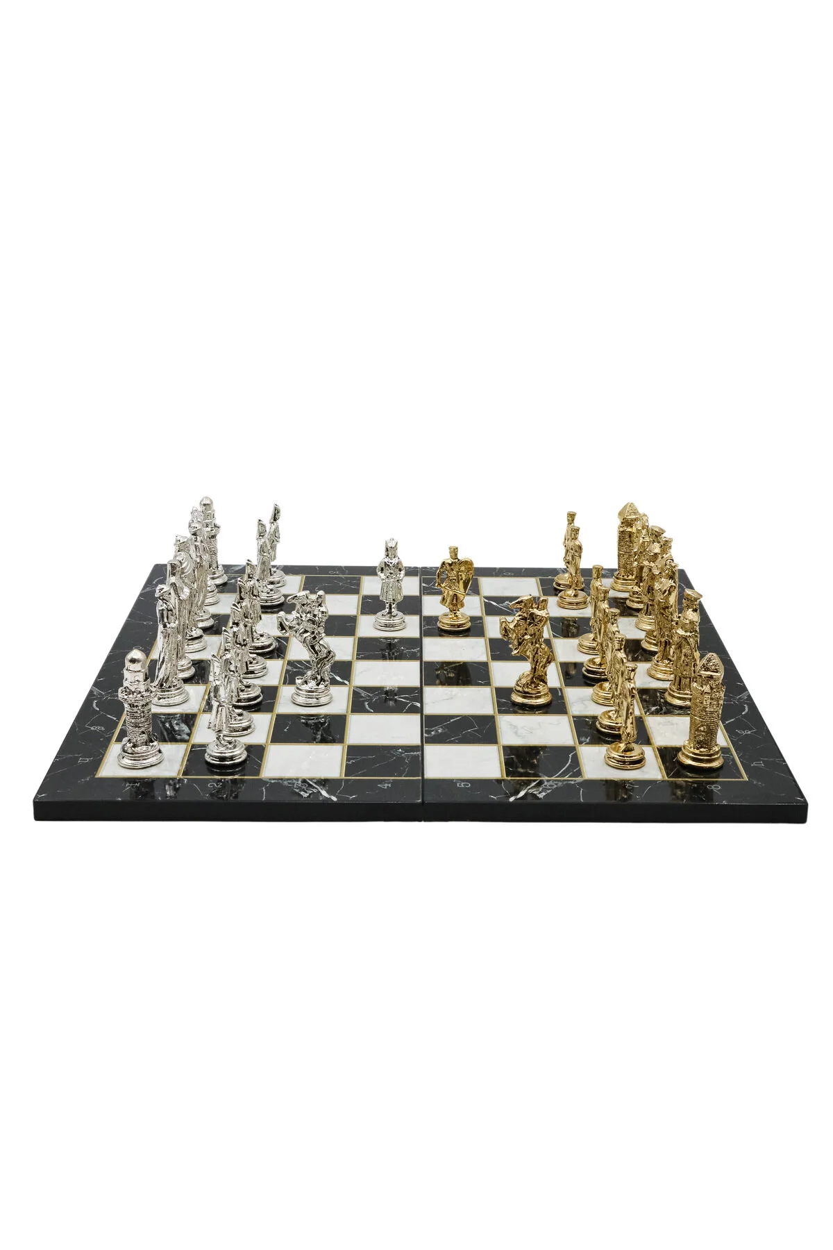 شطرنج 44 سانتی متر سنگ مرمر الگوی طلایی امپراتوری عثمانی صلیبی Cooper Chess