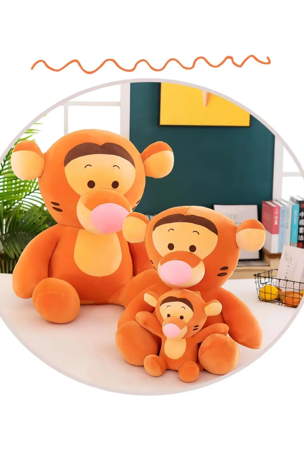 اسباب بازی های پشمی پارچه وارداتی WINNIE THE POOH TIGER انیمه فیگور مخمل دار SLEEPING & PLAYMATE 50 سانتی متر. e-life shop