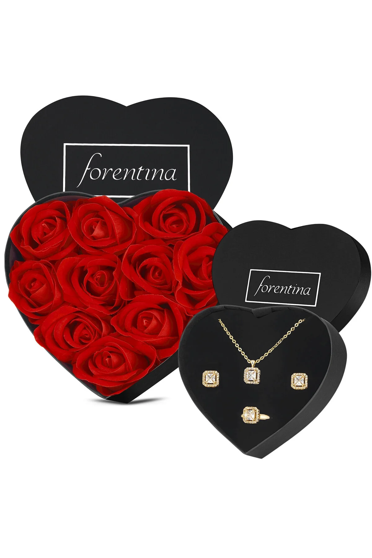 هدیه مفهومی قرمز گوشواره های گردنبند باگت با آب اندود طلای RING مجموعه Forentina