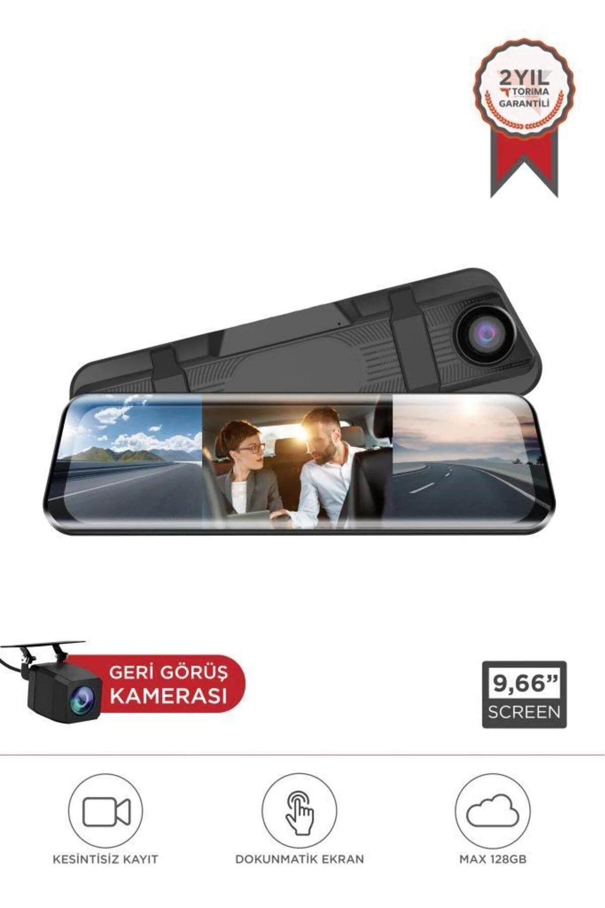 دوربین داشبورد M9 9903 آینه 9.6 اینچی لمسی عقب خودرو وای فای دید در شب داخلی و LENOVO