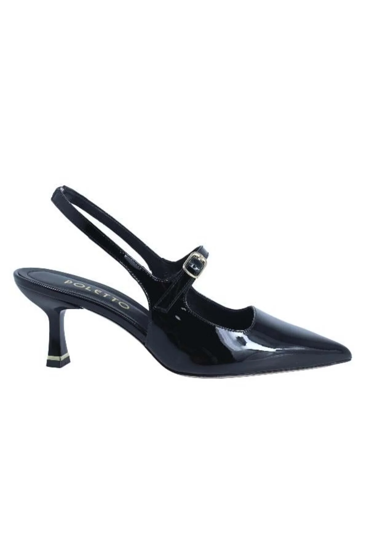 کفش پاشنه بلند مشکی کفش شیشه ای چرمی اصلی STILETTO 9841 112 پولتو Poletto