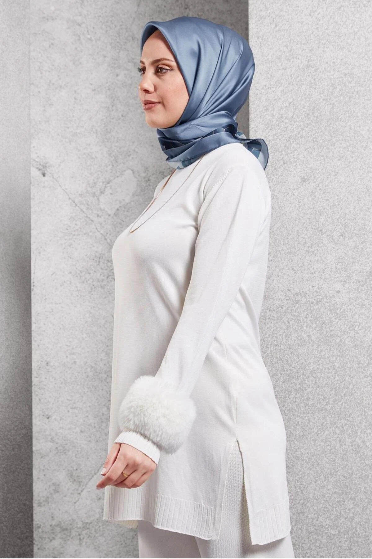 روسری آبی حجاب IPEK 5101 اورجینال Alvina