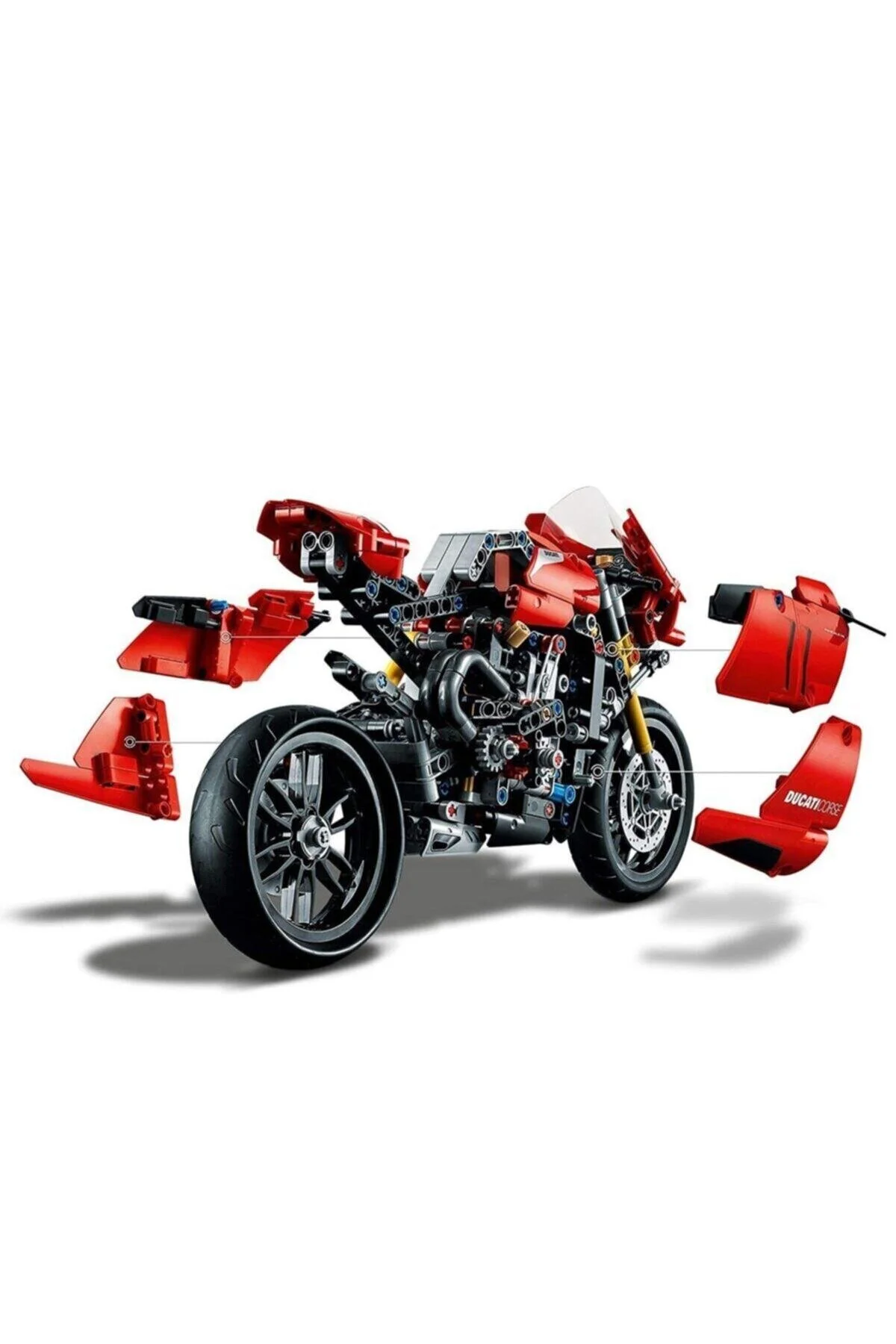 لگو و اسباب بازی های ساخت محور نارنجی دخترانه پسرانه بچگانه ® Technic™ 42107 Ducati Panigale V4 R موتورسیکلت ست ساختمان 646 قطعه ان بزرگسالان LEGO