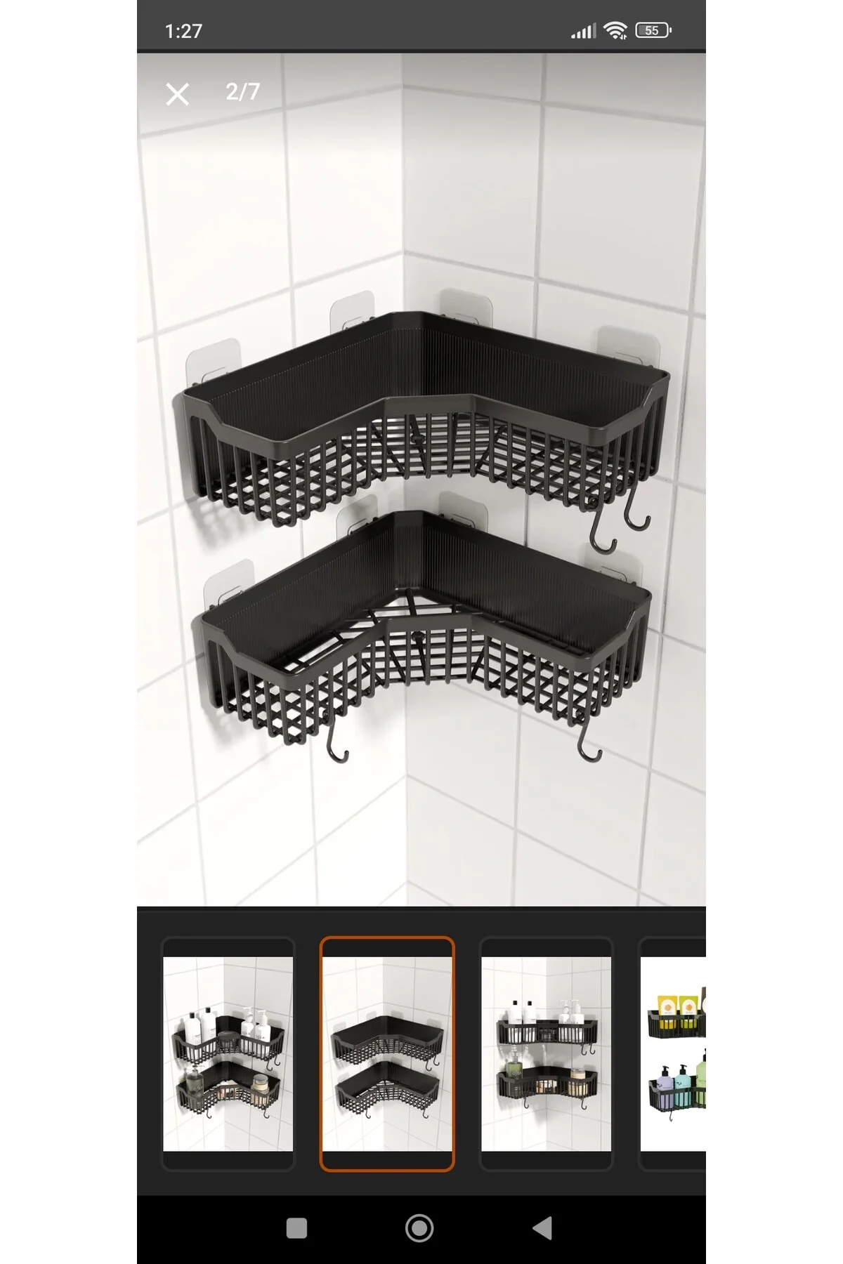 نظم‌دهنده حمام EDITOR KITCHEN CORNER SABUNLUK ORGANIZER SHELF 2LI تیم GenelTedarik