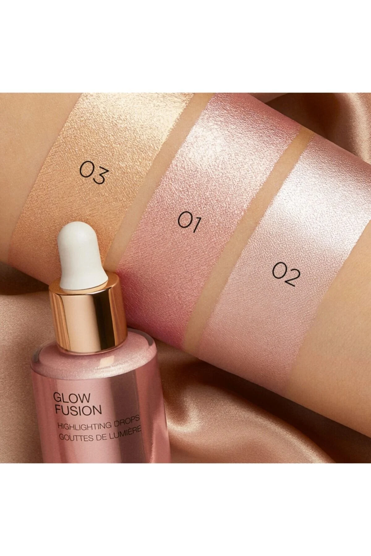 هایلایتر قطره ای مدل Glow Fusion رنگ Platinum Rose شماره 01 کیکو KIKO