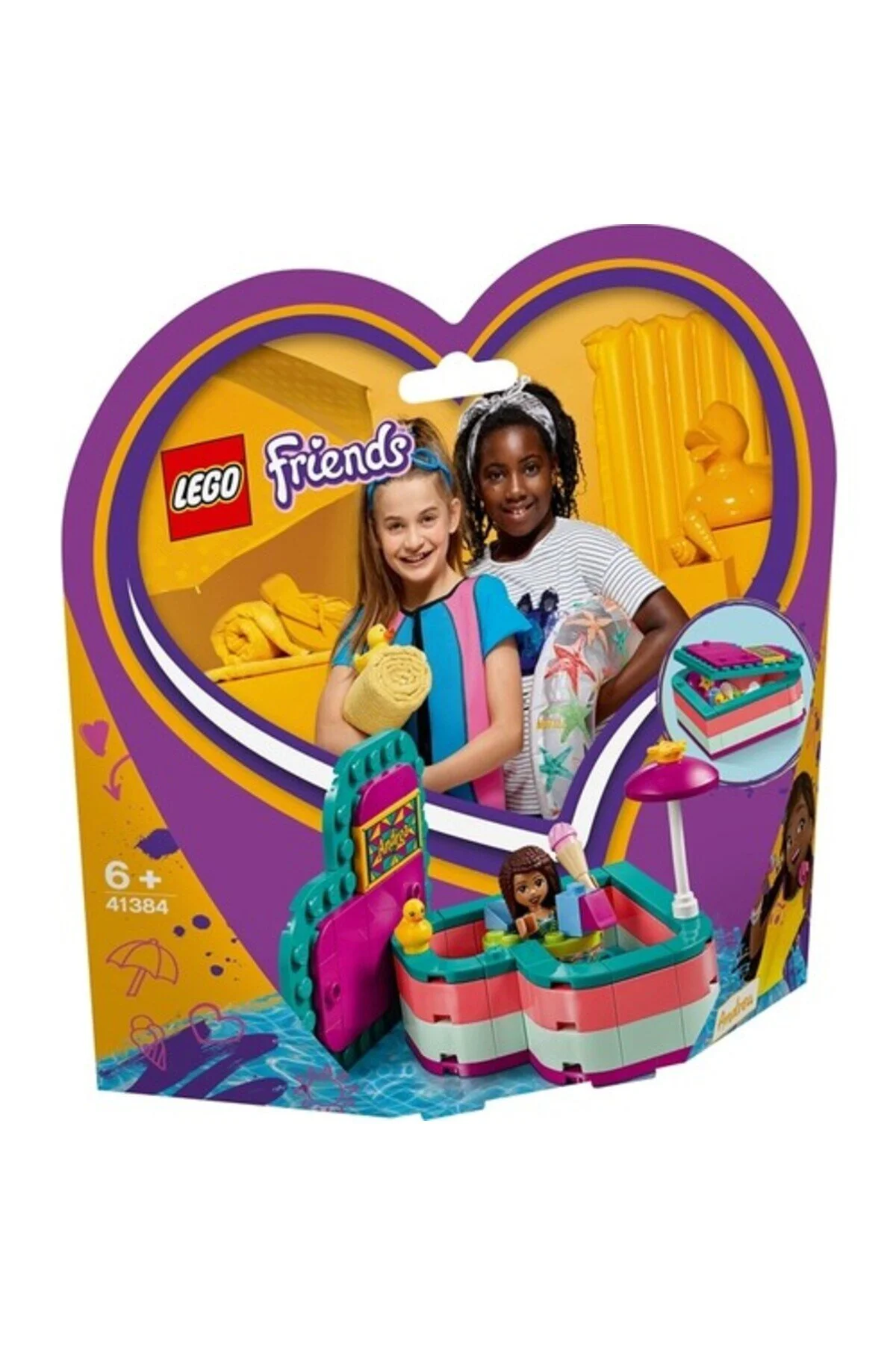 لگو و اسباب بازی های ساخت محور سفید مردانه زنانه 41384 Friends Andrea's Summer Heart Box LEGO