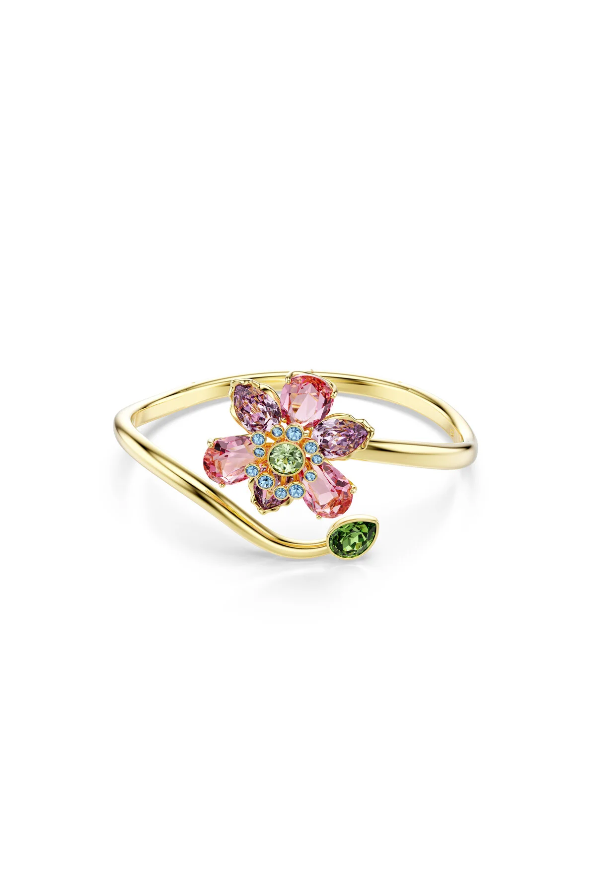 دستبند کریستال IDYLLIA بخش های مخلوط گل روکش رنگی چند رنگ طلا سواروسکی اورجینال Swarovski