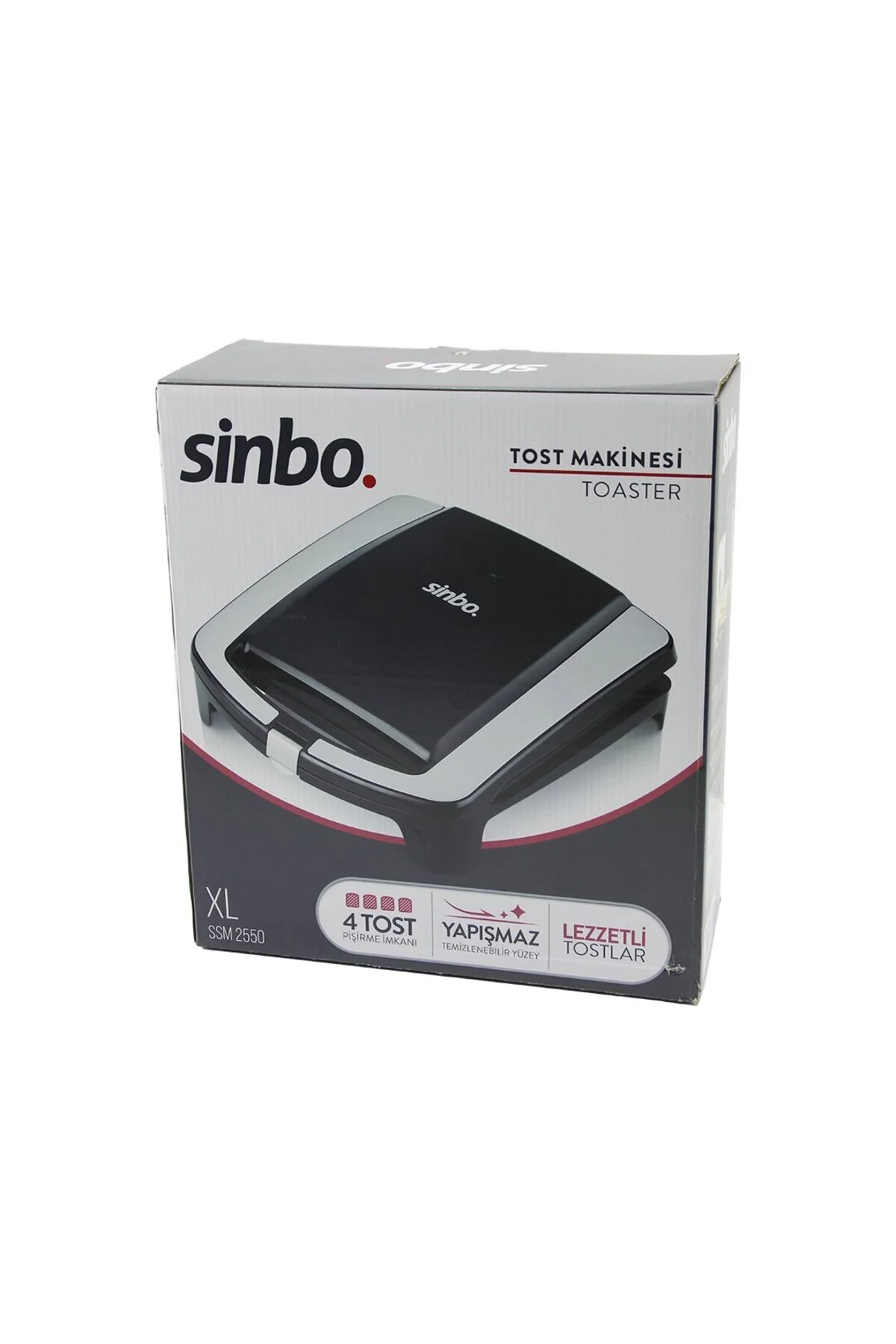 دستگاه ساندویچ و تست XL ELECTRIC TOAST MAKER 4 TOASTS NON STICK SURFACE 1500W SSM 2550 784 اورجینال Go İthalat