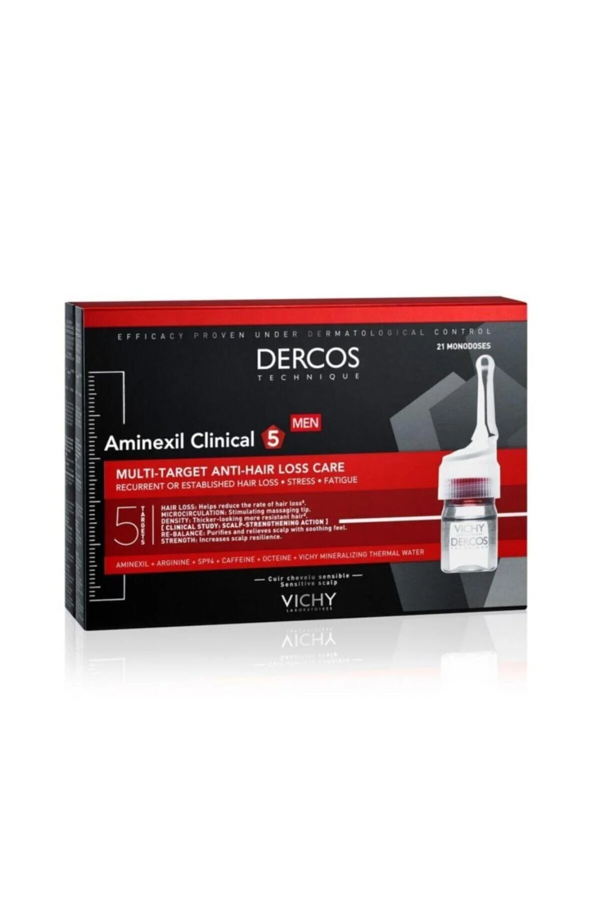 سرم و روغن مو DERCOS AMINEXIL بالینی 5 21X6ML در برابر ریزش برای مردانه ویشی Vichy