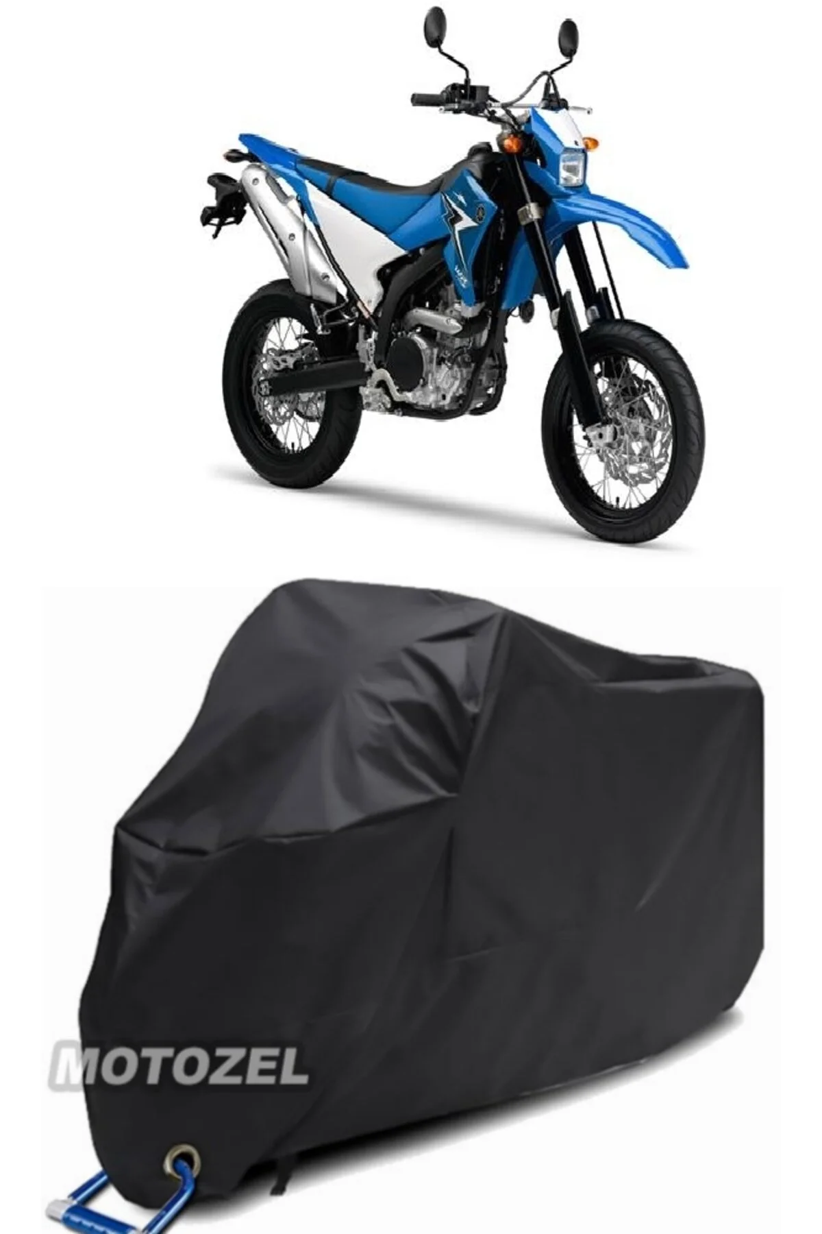 چادر موتورسیکلت پوشش مشکی سازگار با قفل یاماها WR 250 X ضد آب MotoZEL