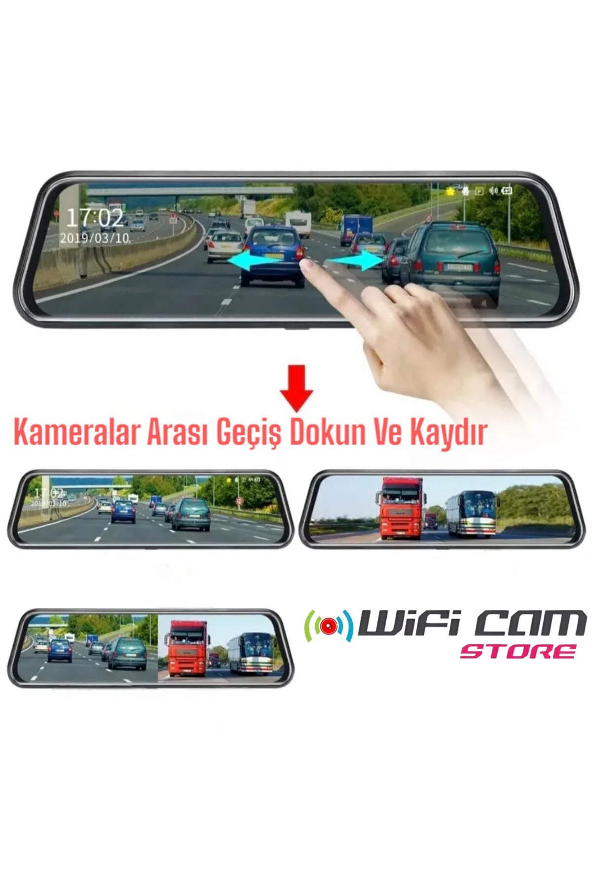 دوربین داشبورد خودرو آینه ای با کیفیت 4K WİFİCAM