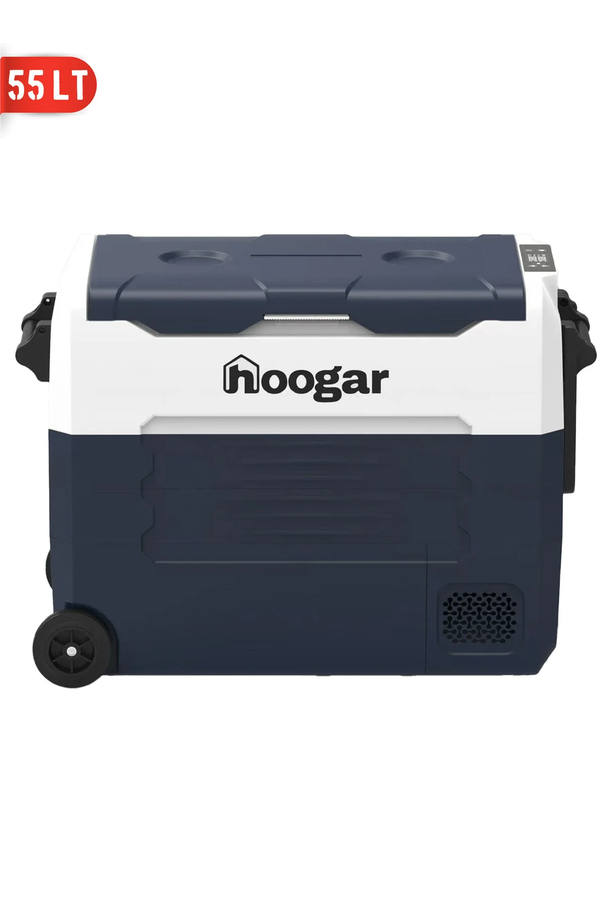 یخچال خودرو آلمانی HOOGER 47 55 LT WIDE WREEN WHEEL LED DISPLATOR AUTO 12 24 ولت 20 درجه خنک کننده WORKSIDE