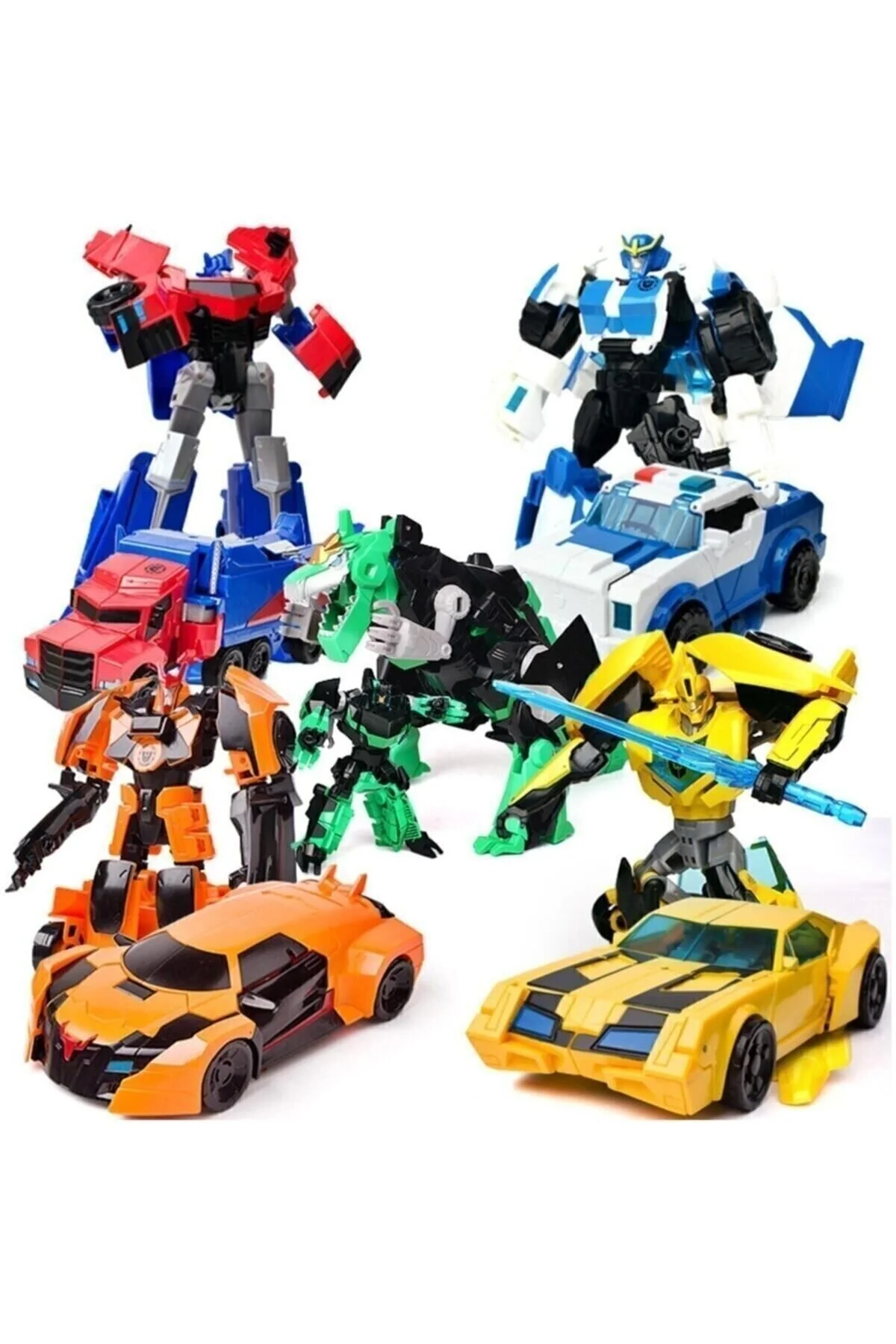 اسباب بازی های فیگور دیگر ماشین ربات تبدیل کننده KDD TRANSFORMERS STYLE OPTIMUS PRIME BUMBLEBEE GRIMLOCK Gepettoys