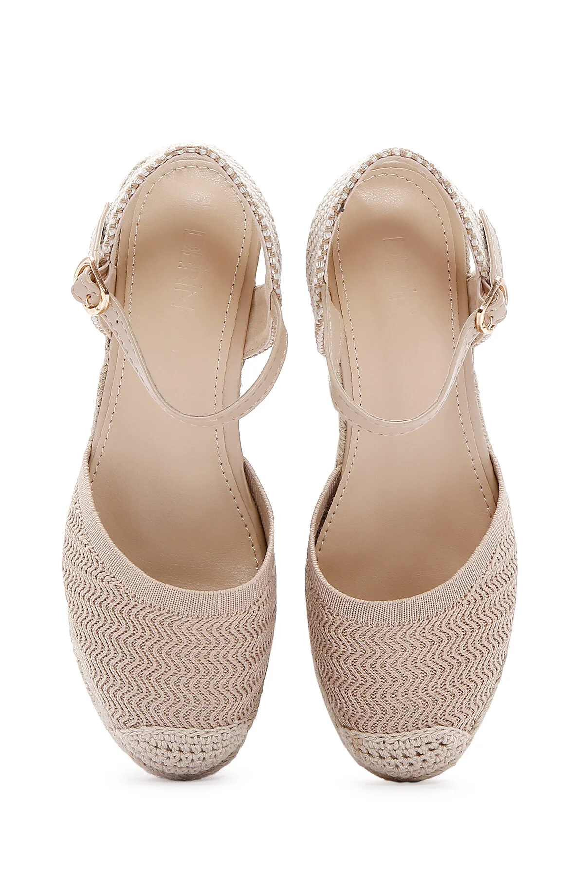 کفش زنانه دستبند بژ پاشنه بلند پر شده Espadril 24Sfe49136F دریمود Derimod